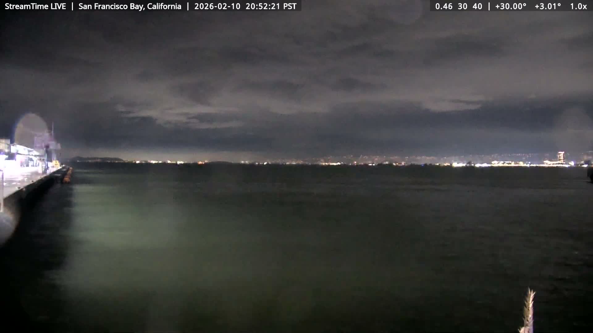 San Francisco City & San Francisco Bay Area (Oakland - Hayward) from Pier 23 Panoramic Live Cam - San Francisco, San Francisco Bay Area, California, USA