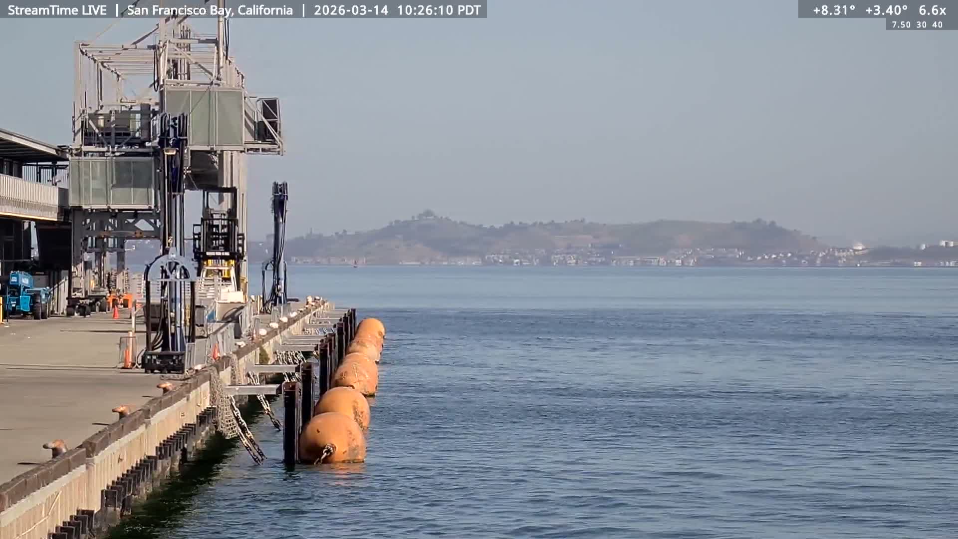 San Francisco City & San Francisco Bay Area (Oakland - Hayward) from Pier 23 Panoramic Live Cam - San Francisco, San Francisco Bay Area, California, USA