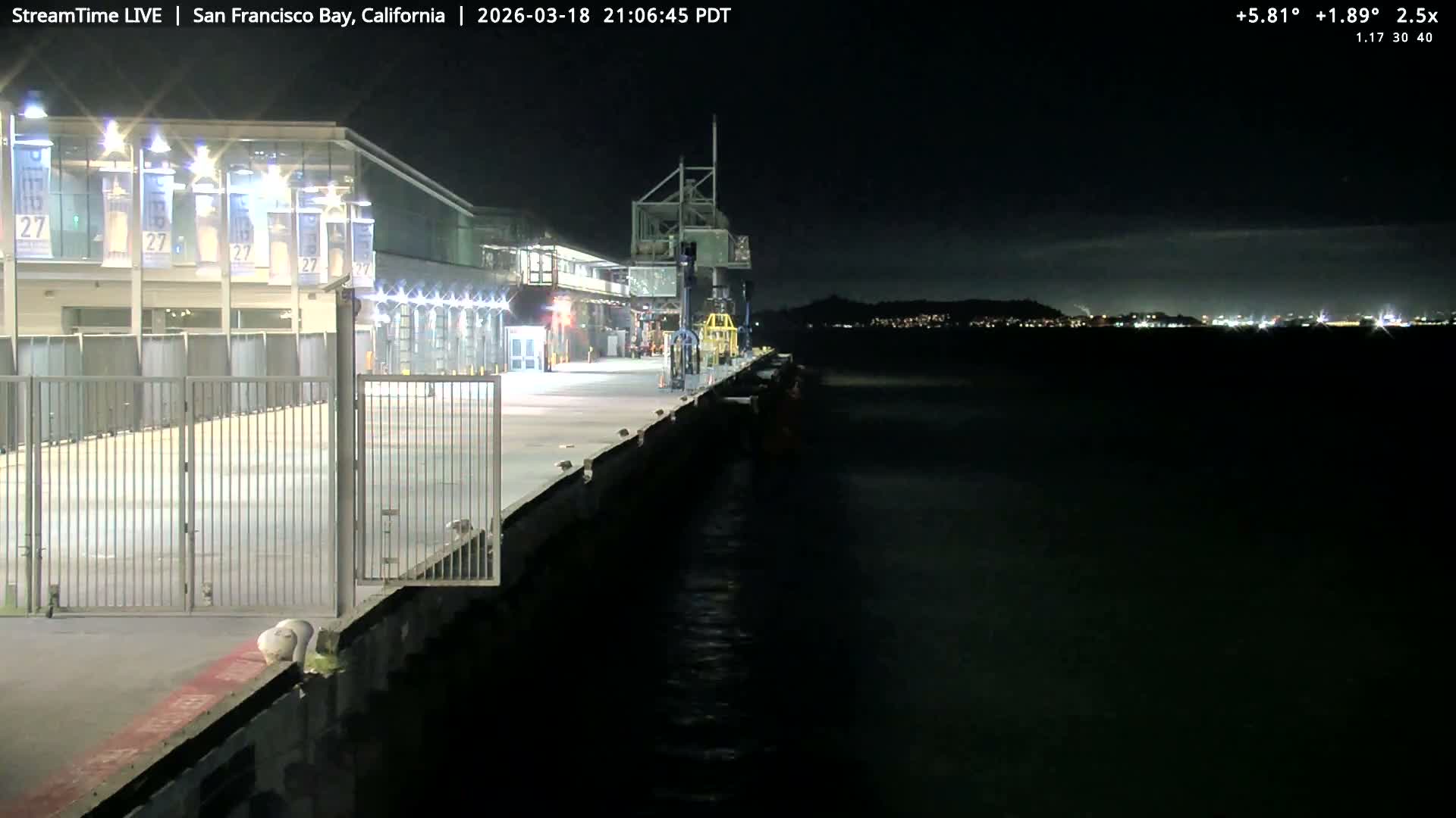 San Francisco City & San Francisco Bay Area (Oakland - Hayward) from Pier 23 Panoramic Live Cam - San Francisco, San Francisco Bay Area, California, USA