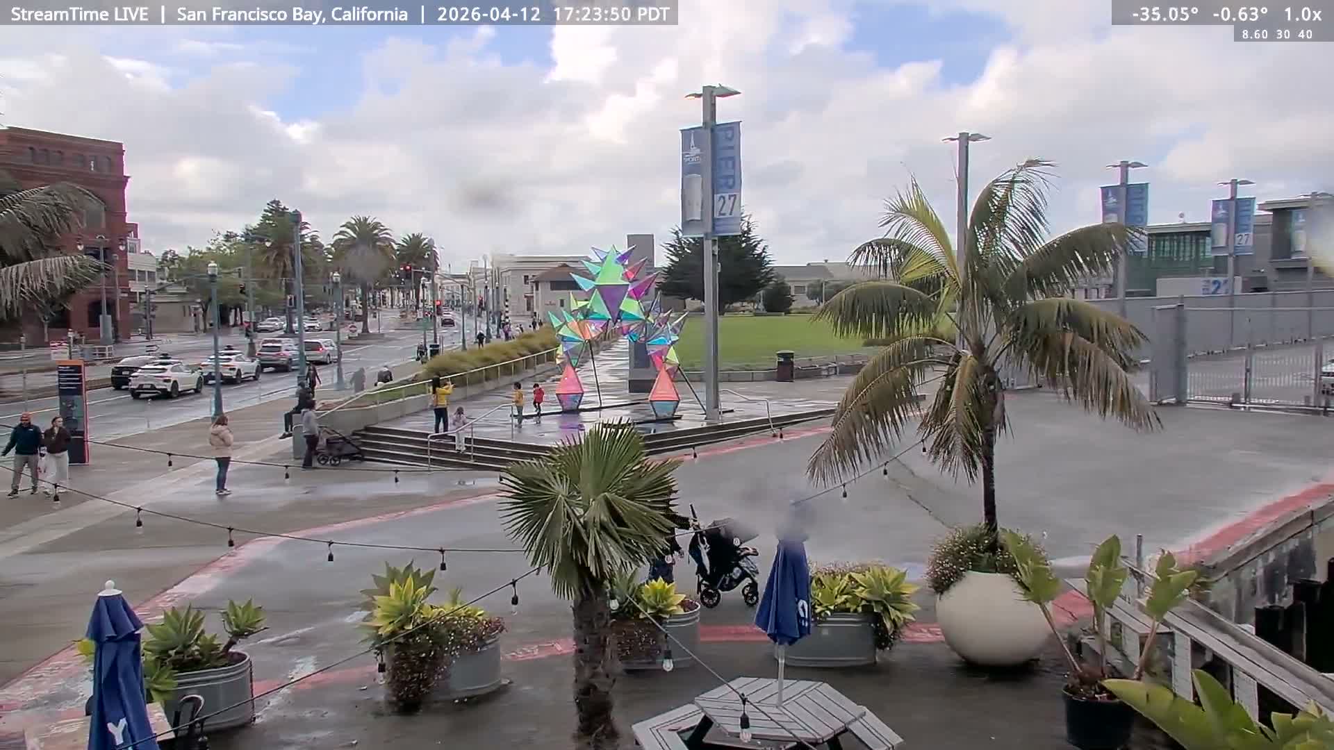 San Francisco City & San Francisco Bay Area (Oakland - Hayward) from Pier 23 Panoramic Live Cam - San Francisco, San Francisco Bay Area, California, USA