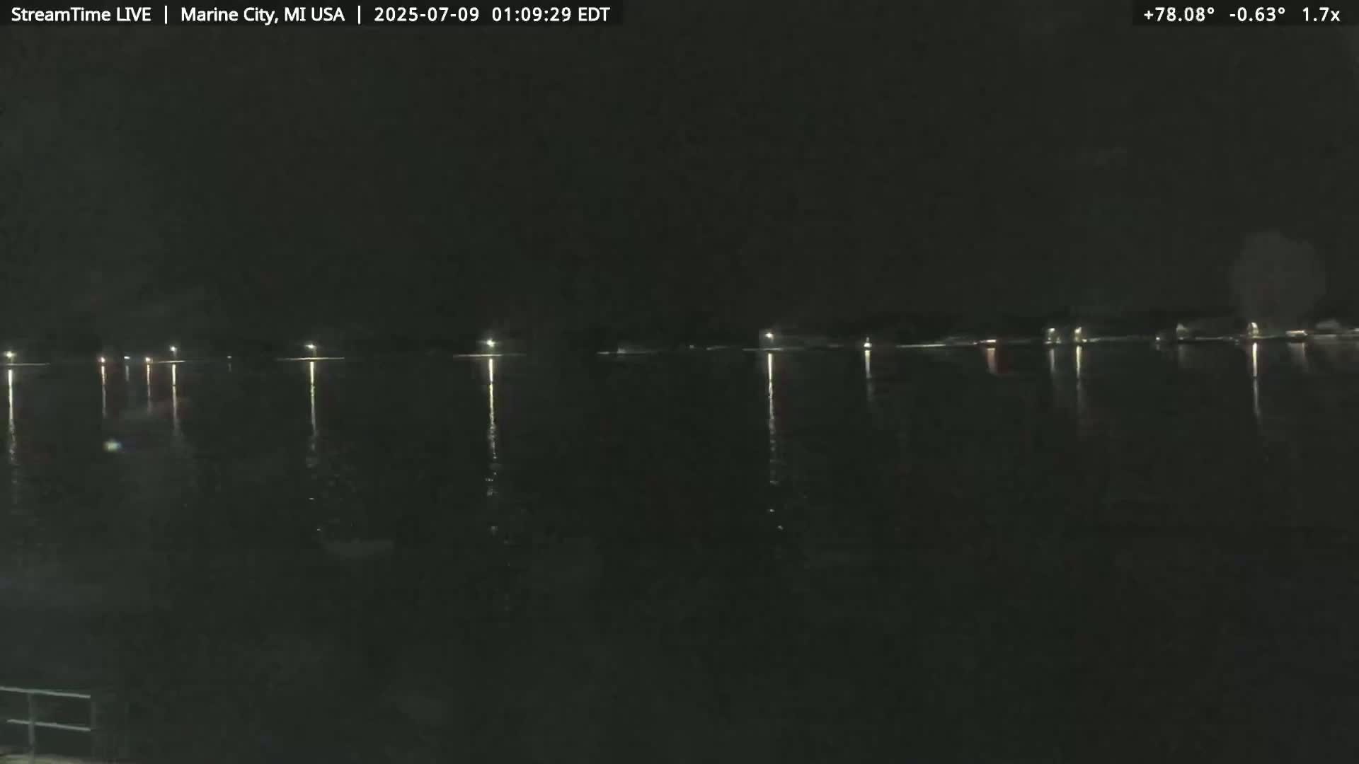 USA - Canada Border, Marine City Coast & St Clair River Live Cam - Marine City, St. Clair, Michigan, USA