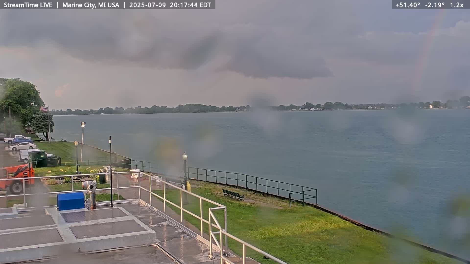 USA - Canada Border, Marine City Coast & St Clair River Live Cam - Marine City, St. Clair, Michigan, USA