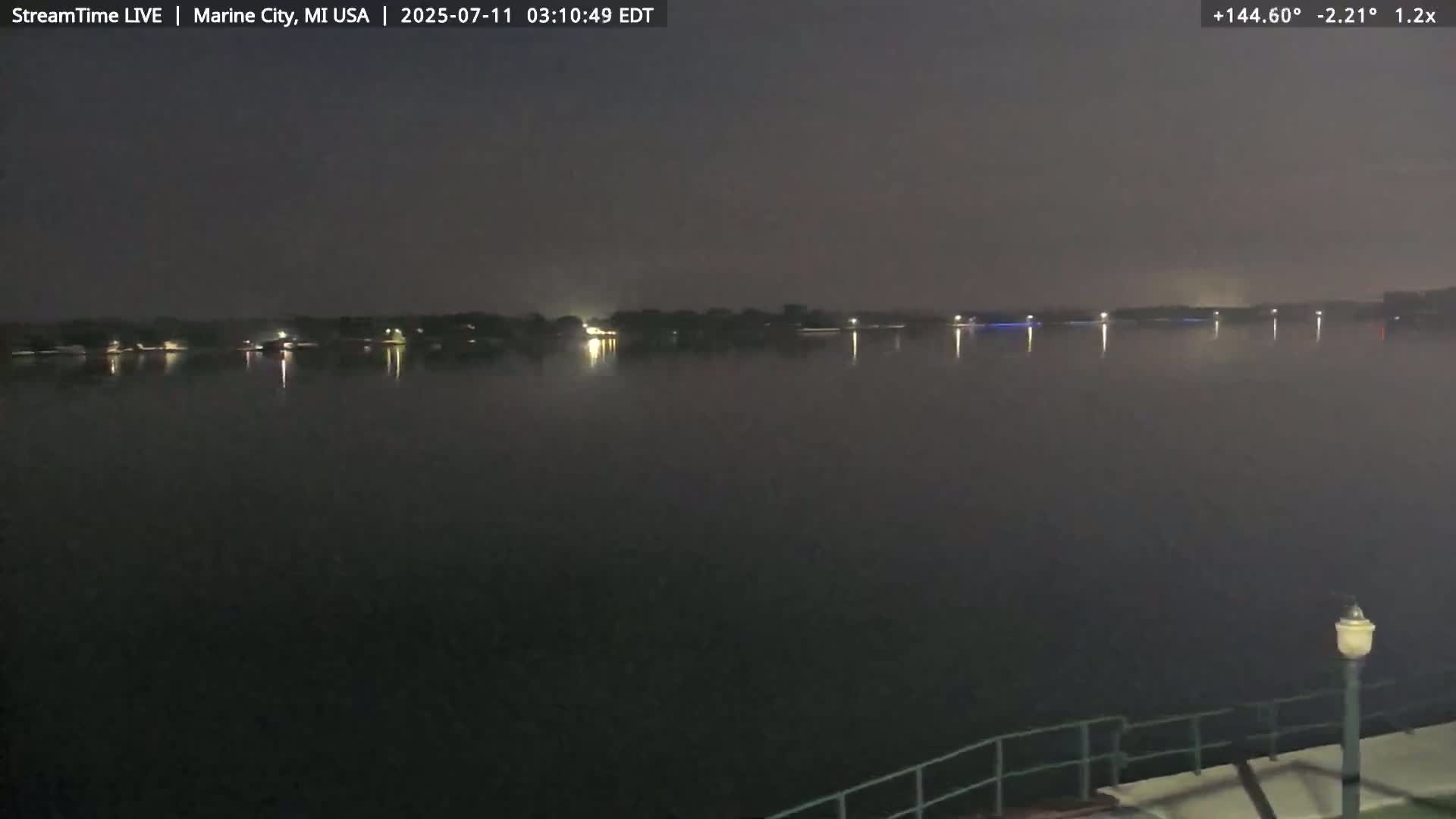 USA - Canada Border, Marine City Coast & St Clair River Live Cam - Marine City, St. Clair, Michigan, USA