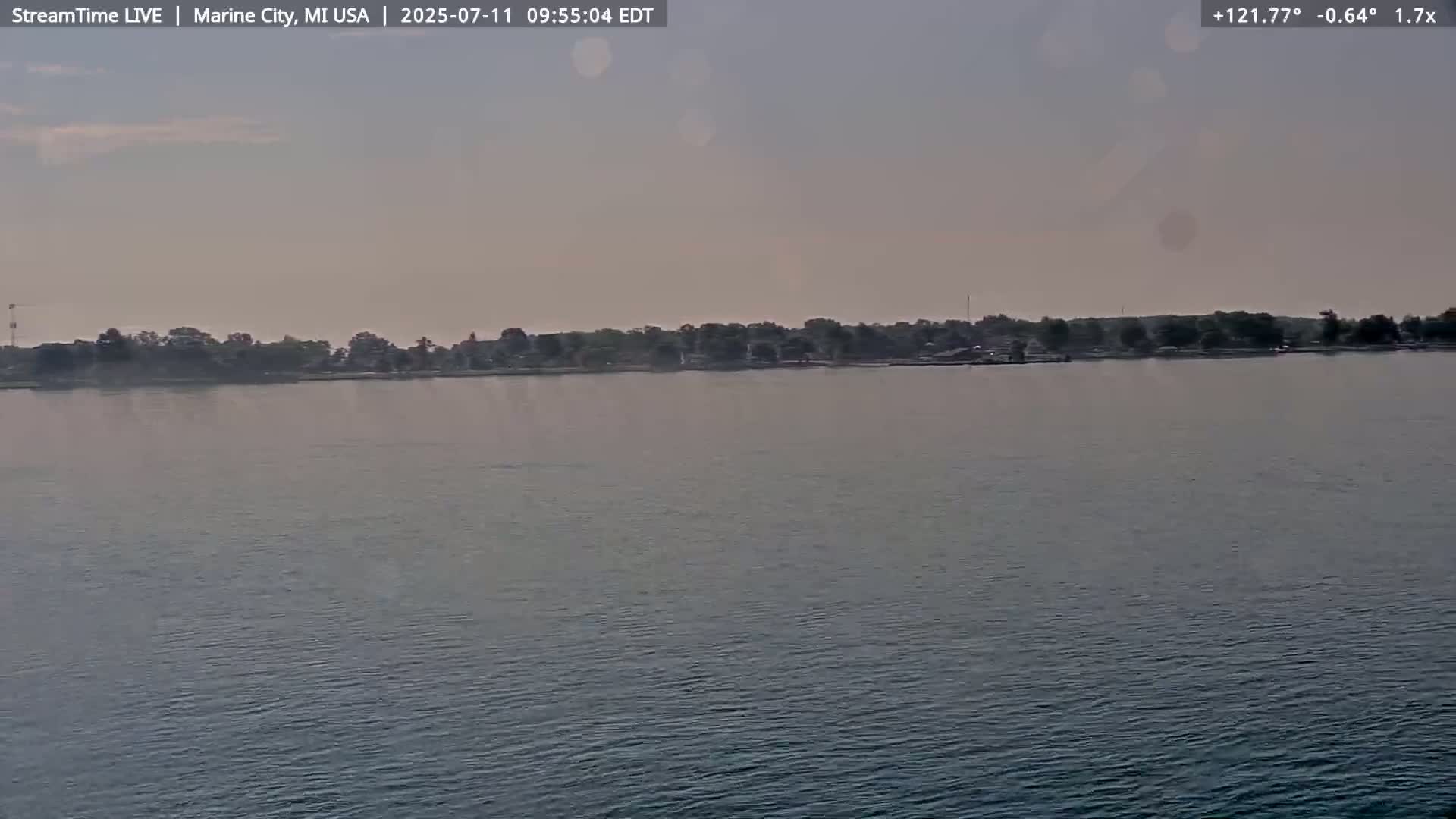 USA - Canada Border, Marine City Coast & St Clair River Live Cam - Marine City, St. Clair, Michigan, USA