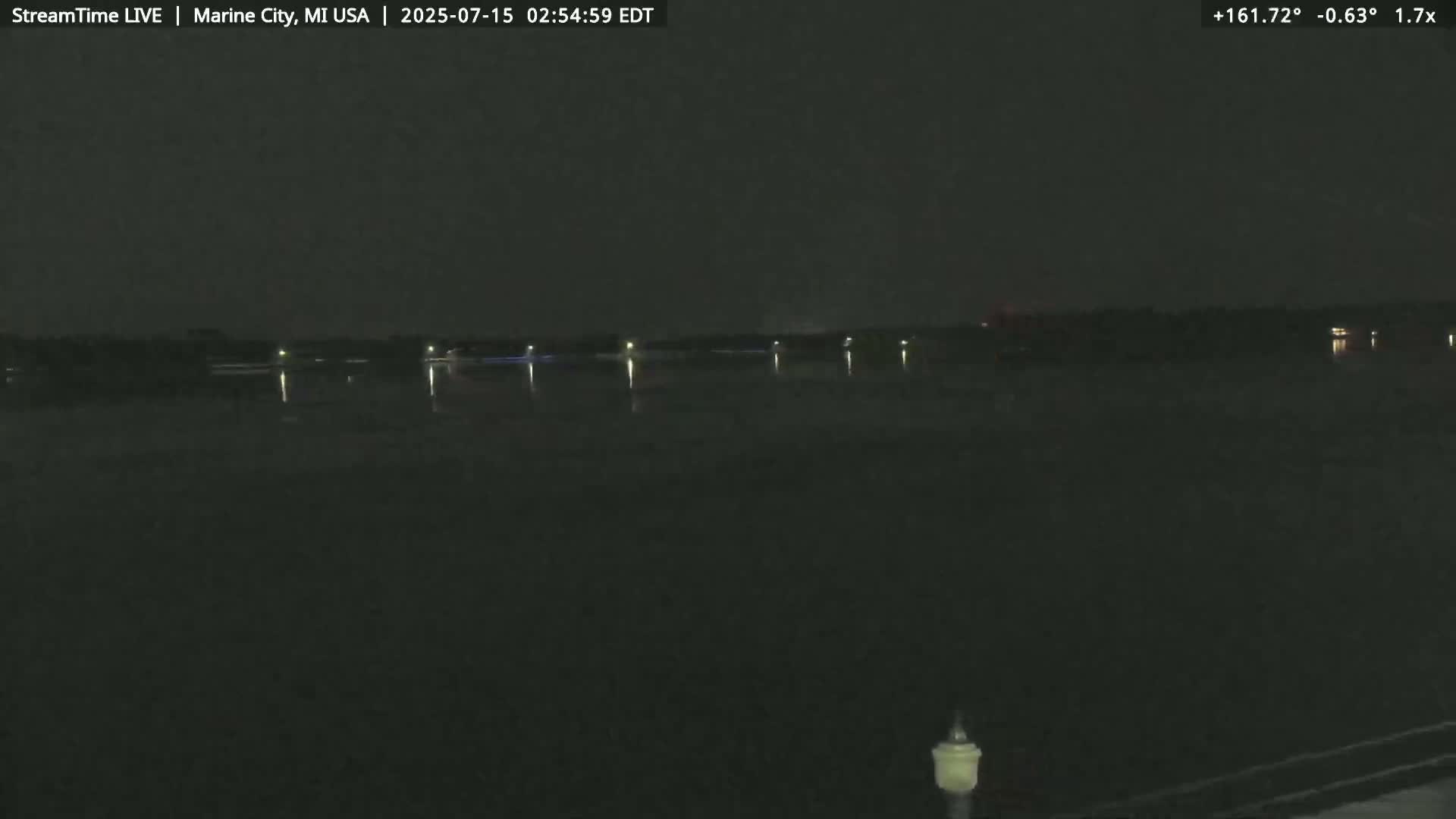 USA - Canada Border, Marine City Coast & St Clair River Live Cam - Marine City, St. Clair, Michigan, USA