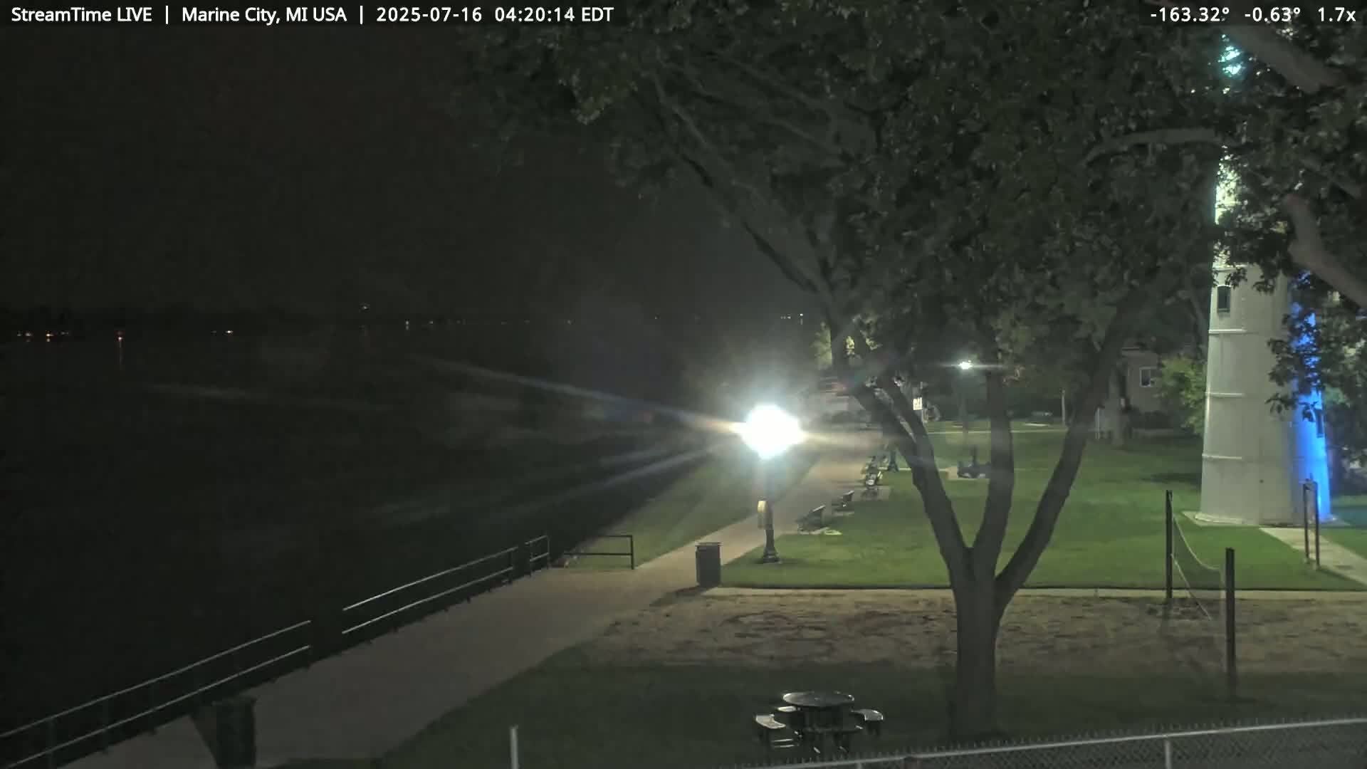 USA - Canada Border, Marine City Coast & St Clair River Live Cam - Marine City, St. Clair, Michigan, USA