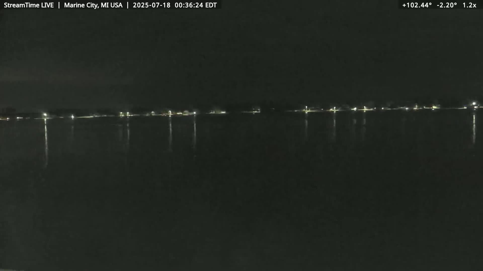 USA - Canada Border, Marine City Coast & St Clair River Live Cam - Marine City, St. Clair, Michigan, USA