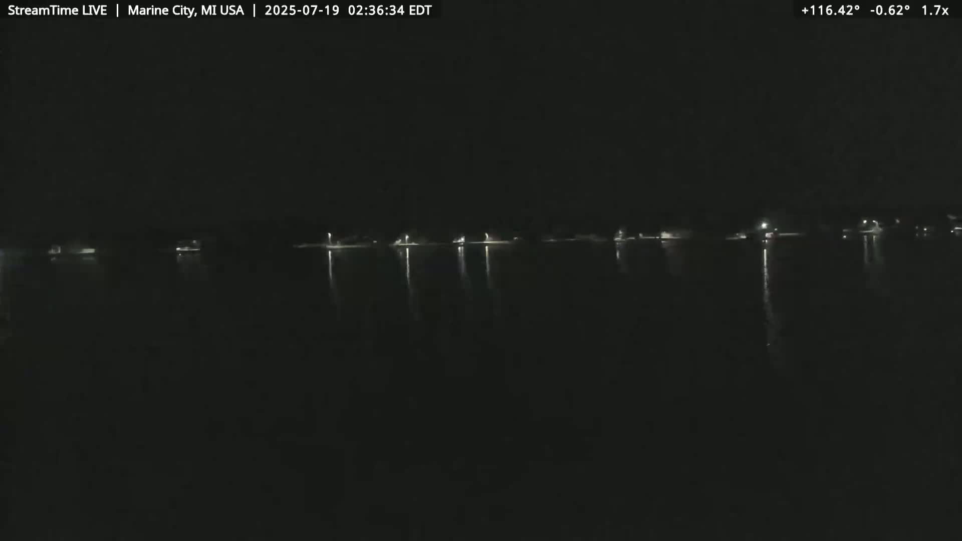 USA - Canada Border, Marine City Coast & St Clair River Live Cam - Marine City, St. Clair, Michigan, USA