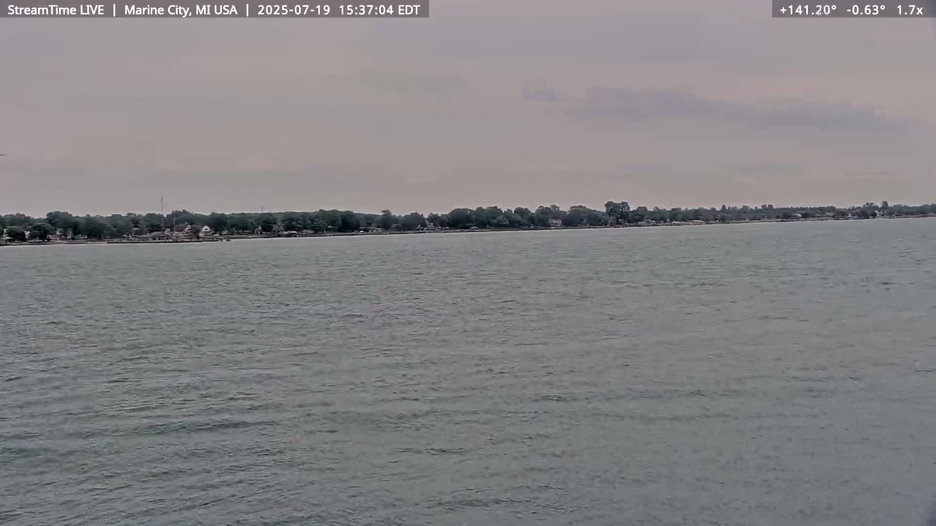 USA - Canada Border, Marine City Coast & St Clair River Live Cam - Marine City, St. Clair, Michigan, USA