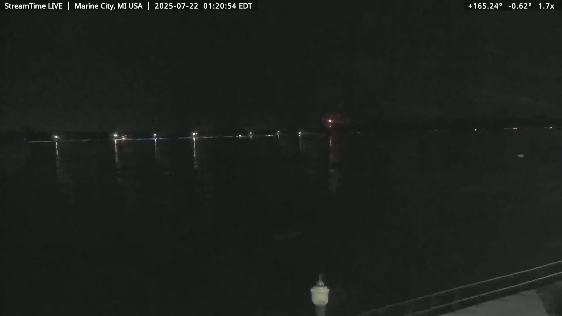 USA - Canada Border, Marine City Coast & St Clair River Live Cam - Marine City, St. Clair, Michigan, USA
