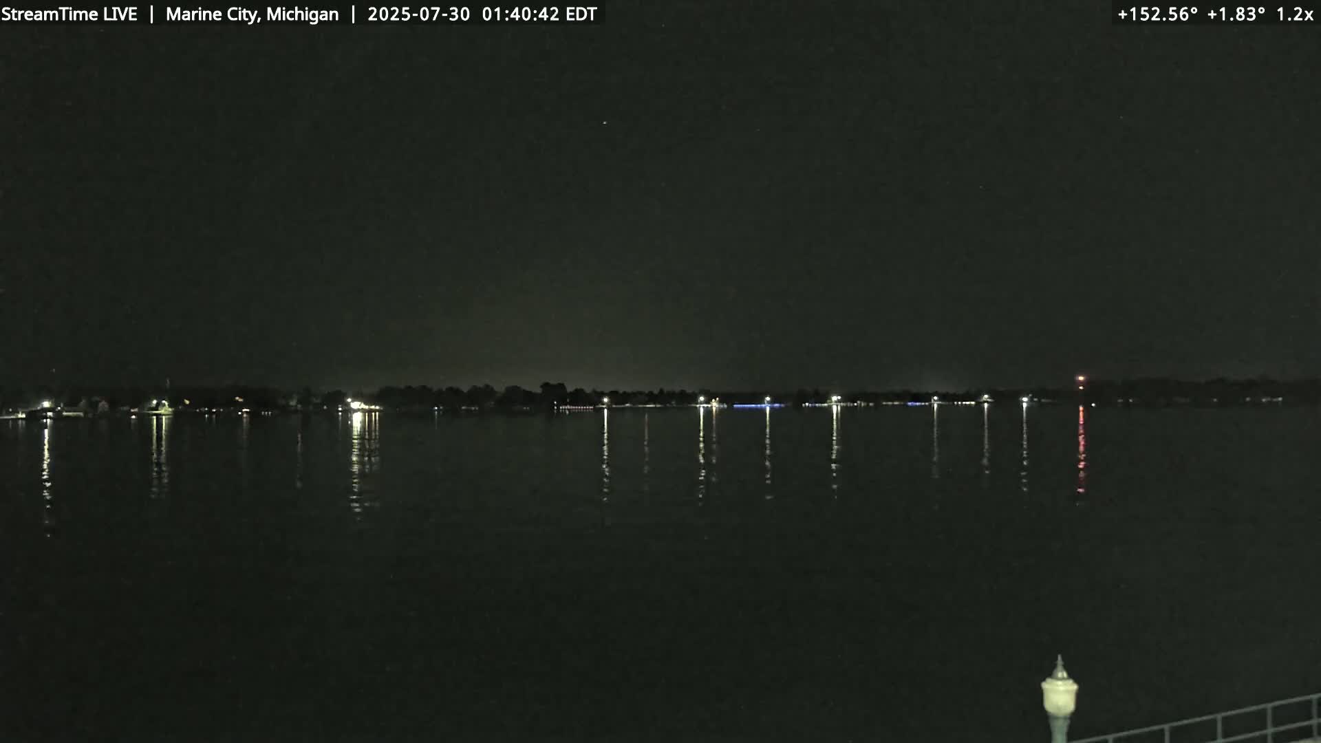 USA - Canada Border, Marine City Coast & St Clair River Live Cam - Marine City, St. Clair, Michigan, USA