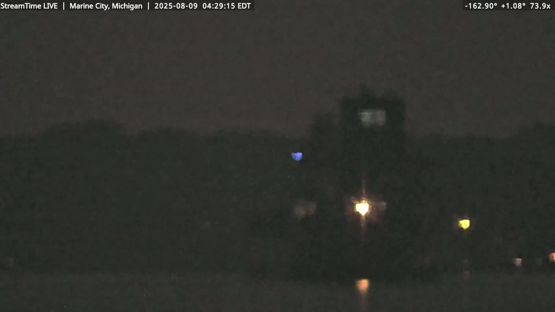 USA - Canada Border, Marine City Coast & St Clair River Live Cam - Marine City, St. Clair, Michigan, USA