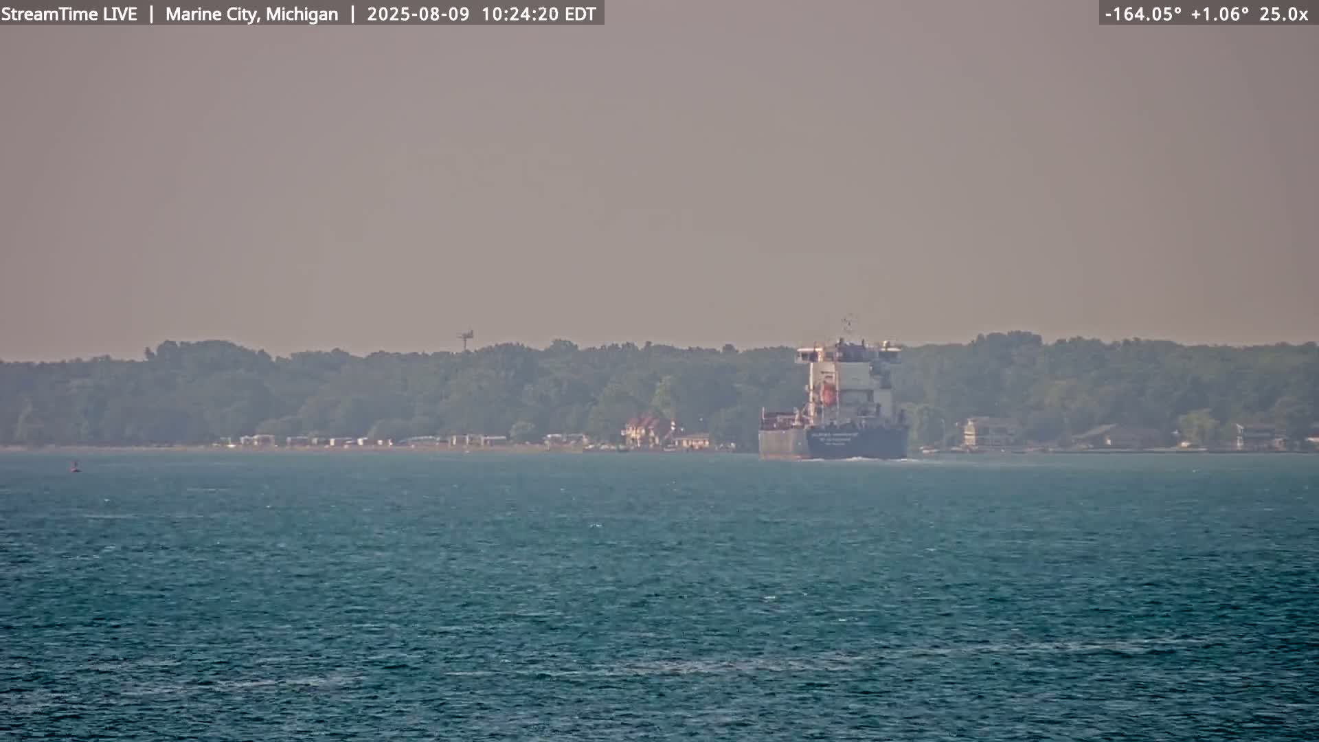 USA - Canada Border, Marine City Coast & St Clair River Live Cam - Marine City, St. Clair, Michigan, USA