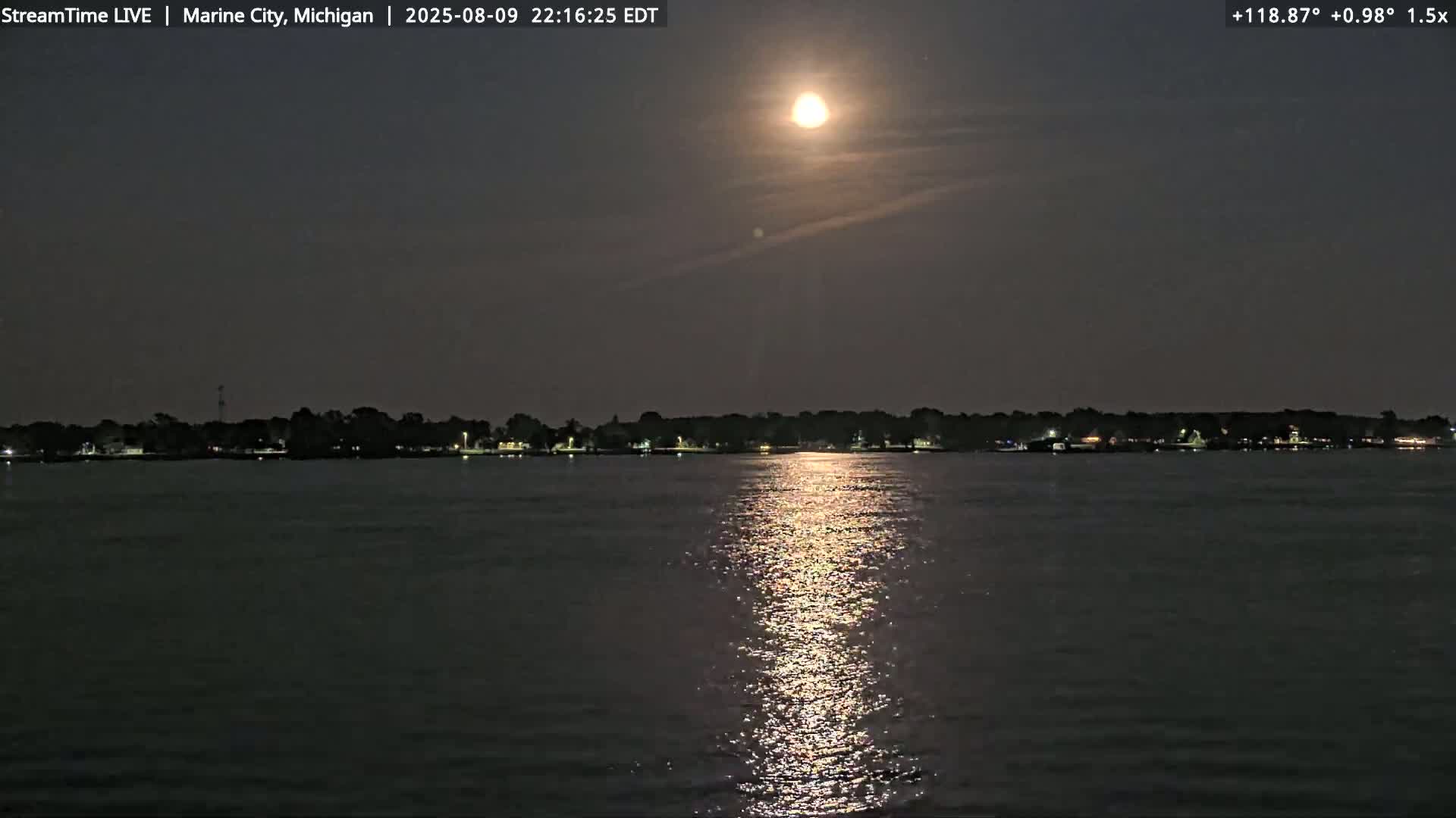 USA - Canada Border, Marine City Coast & St Clair River Live Cam - Marine City, St. Clair, Michigan, USA