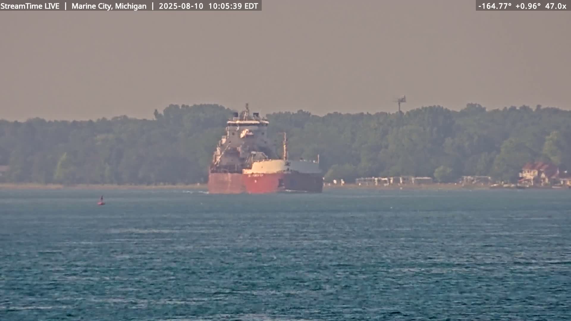 USA - Canada Border, Marine City Coast & St Clair River Live Cam - Marine City, St. Clair, Michigan, USA