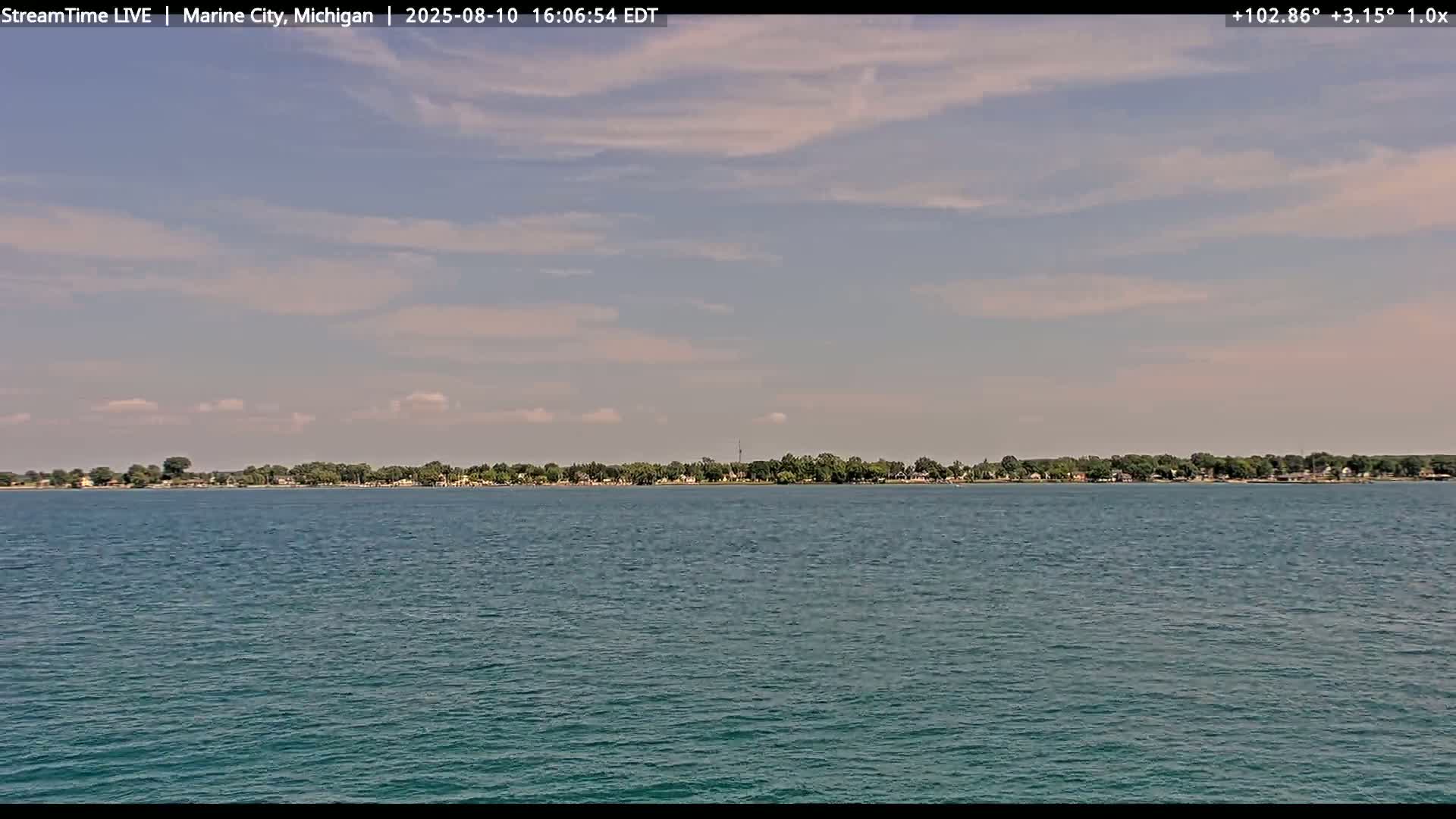 USA - Canada Border, Marine City Coast & St Clair River Live Cam - Marine City, St. Clair, Michigan, USA
