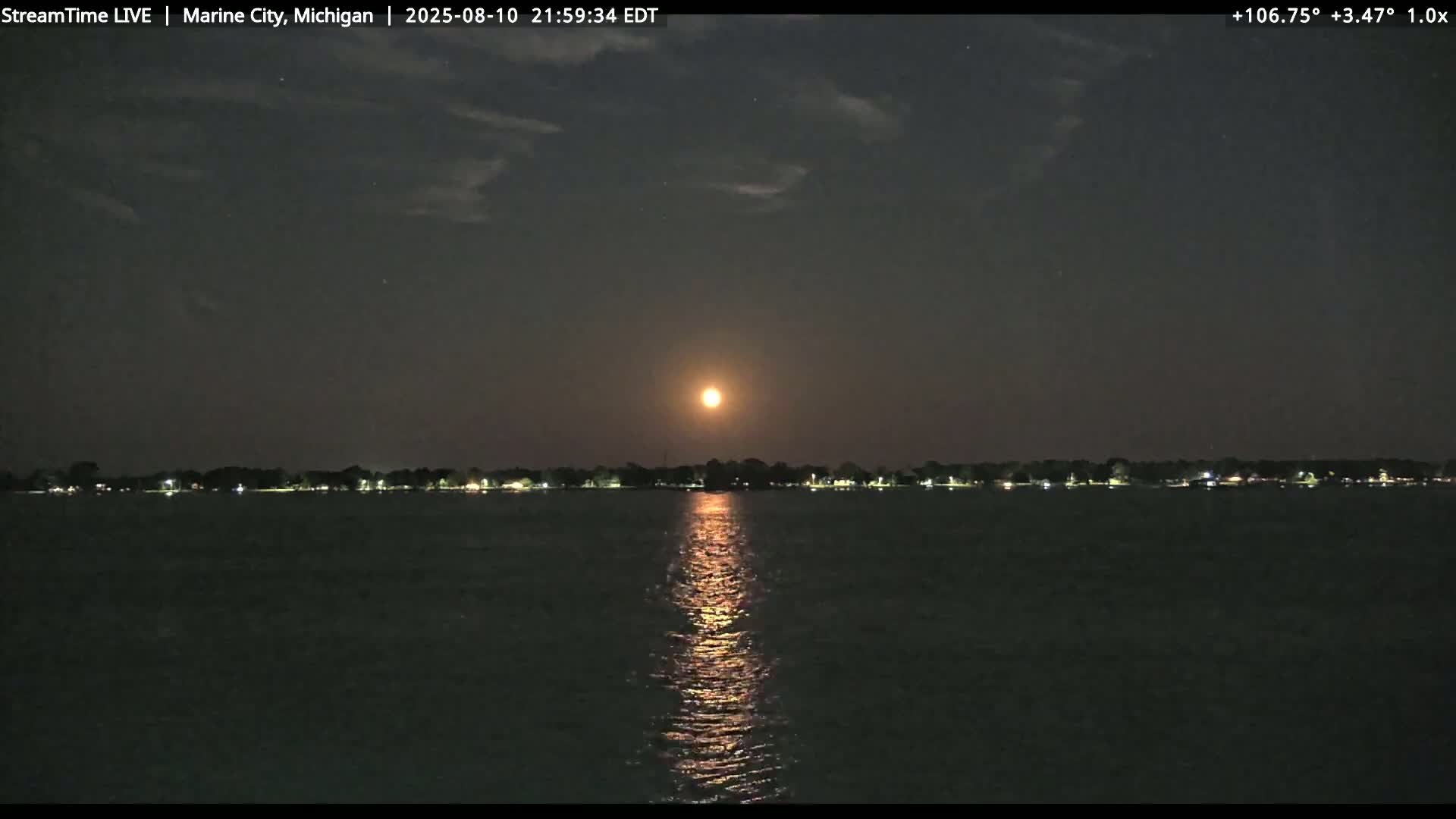 USA - Canada Border, Marine City Coast & St Clair River Live Cam - Marine City, St. Clair, Michigan, USA