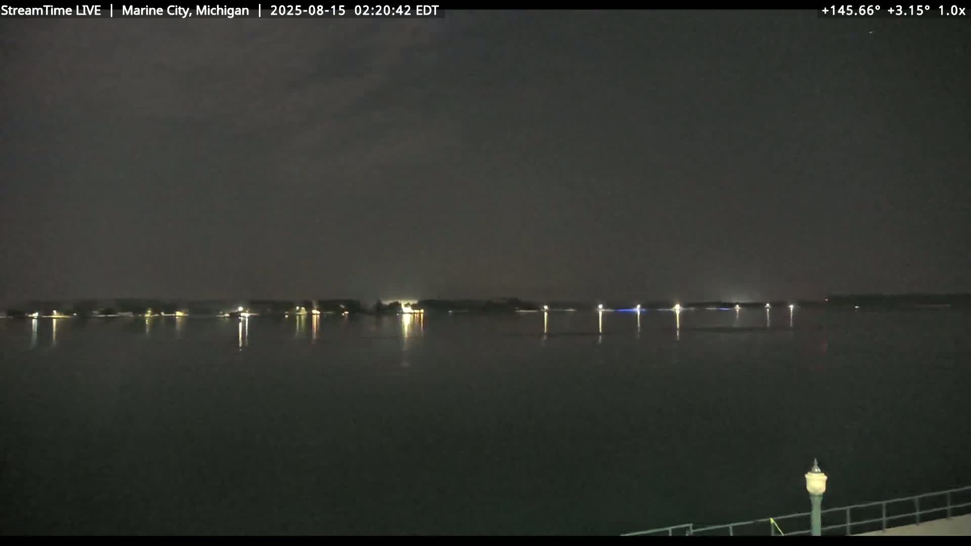 USA - Canada Border, Marine City Coast & St Clair River Live Cam - Marine City, St. Clair, Michigan, USA