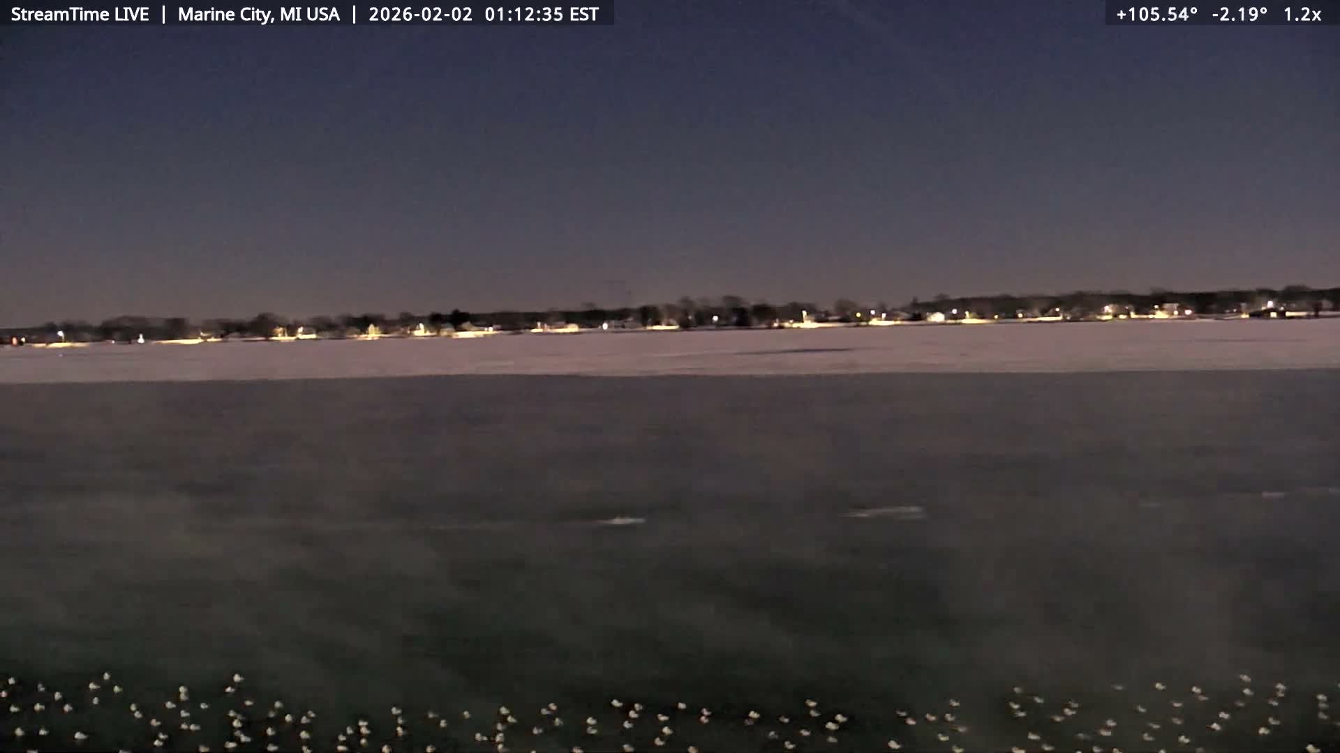 USA - Canada Border, Marine City Coast & St Clair River Live Cam - Marine City, St. Clair, Michigan, USA