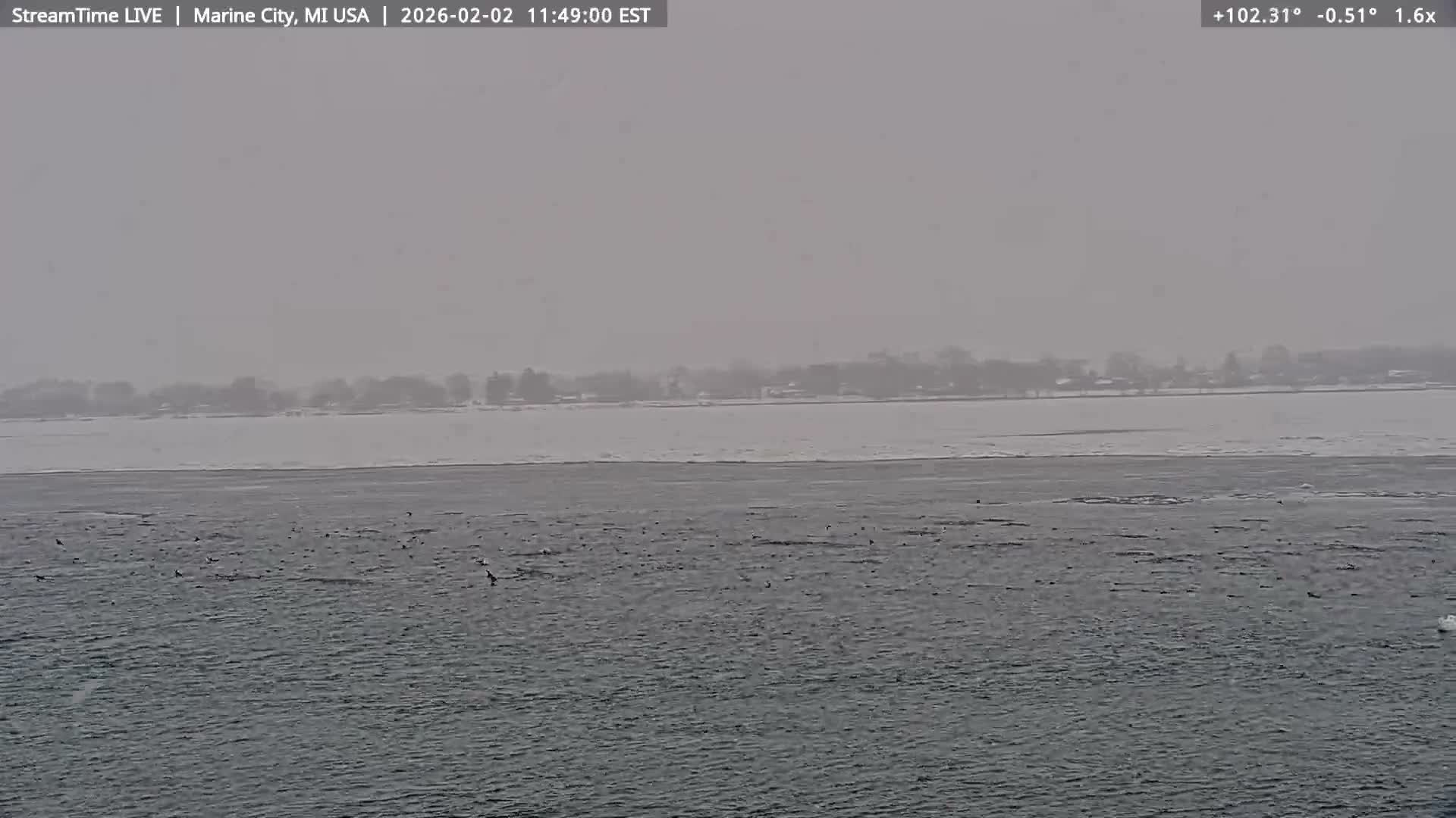 USA - Canada Border, Marine City Coast & St Clair River Live Cam - Marine City, St. Clair, Michigan, USA