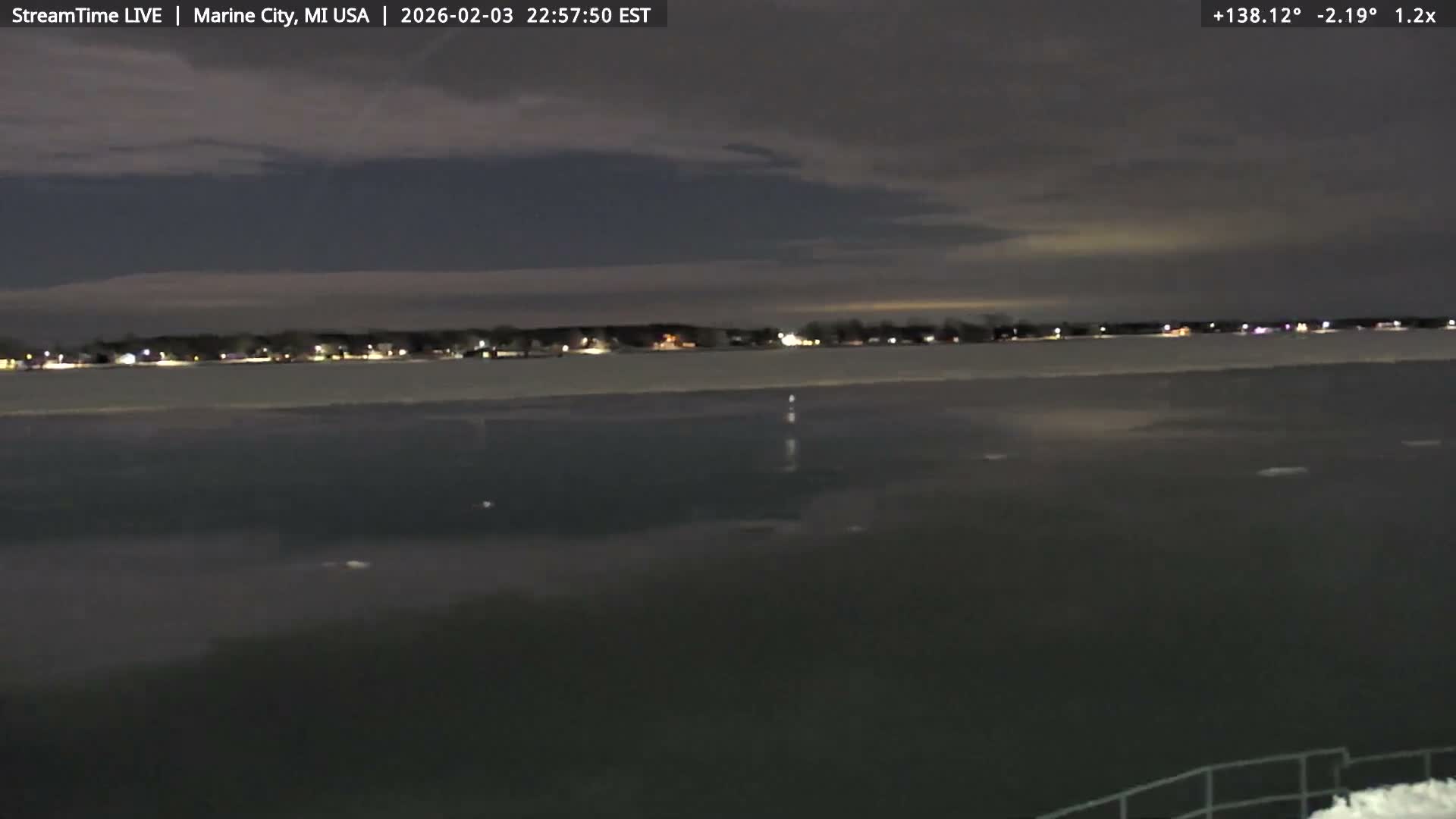 USA - Canada Border, Marine City Coast & St Clair River Live Cam - Marine City, St. Clair, Michigan, USA