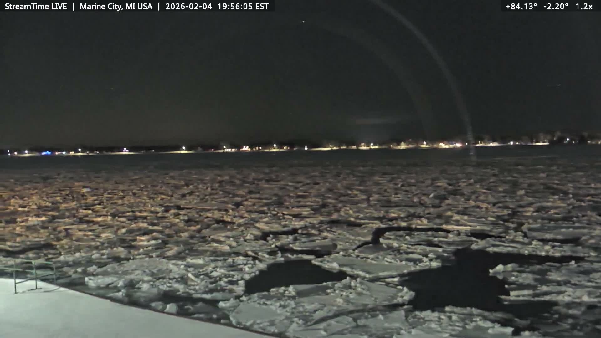 USA - Canada Border, Marine City Coast & St Clair River Live Cam - Marine City, St. Clair, Michigan, USA