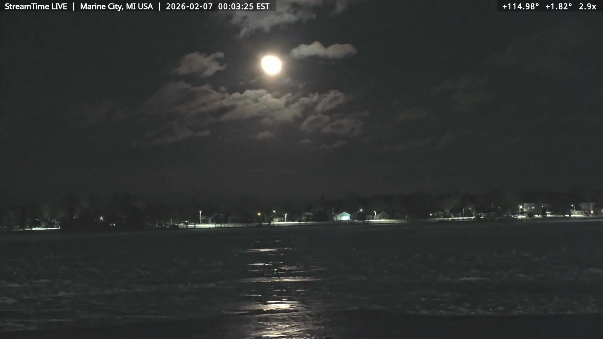 USA - Canada Border, Marine City Coast & St Clair River Live Cam - Marine City, St. Clair, Michigan, USA