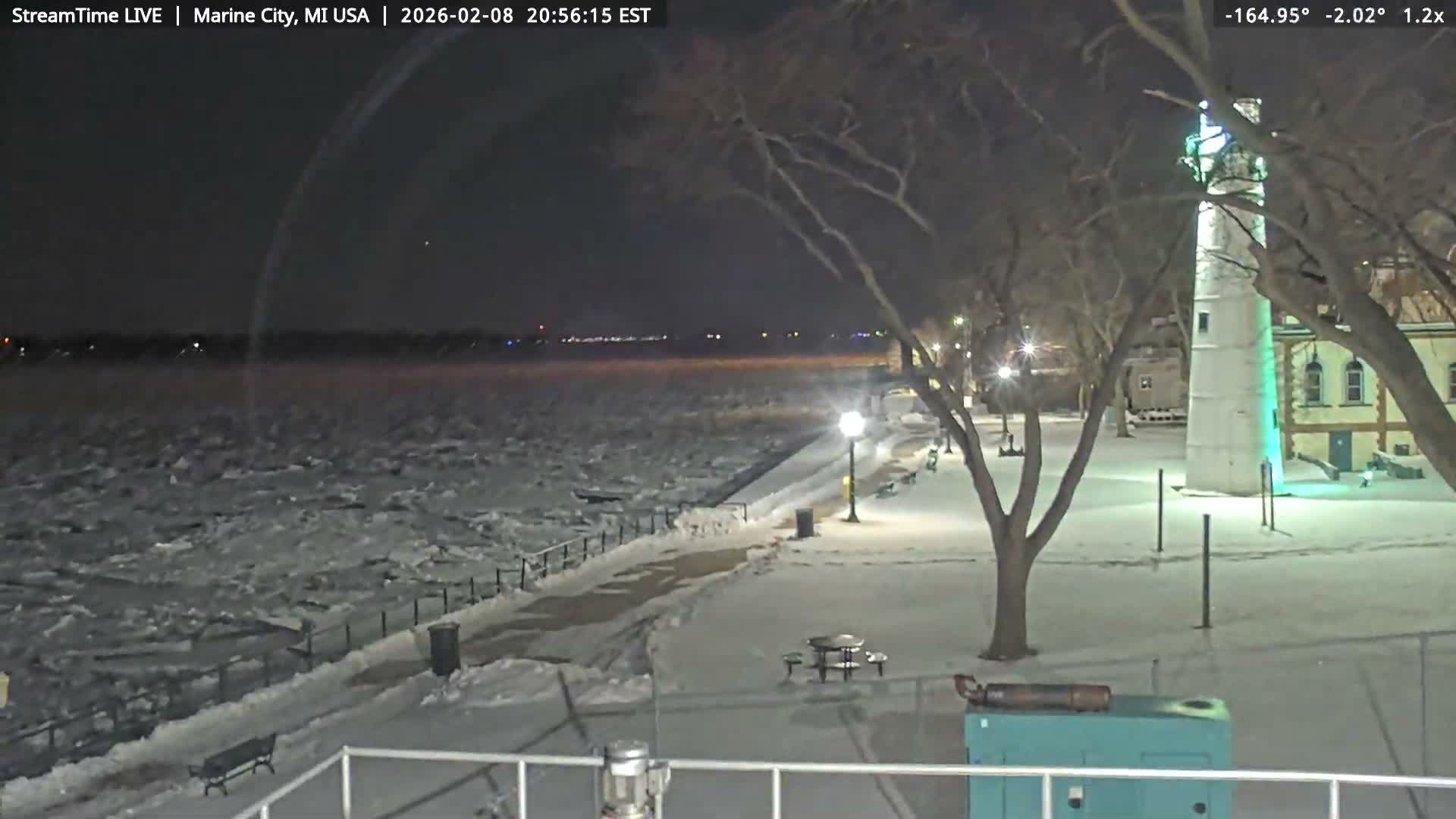 USA - Canada Border, Marine City Coast & St Clair River Live Cam - Marine City, St. Clair, Michigan, USA