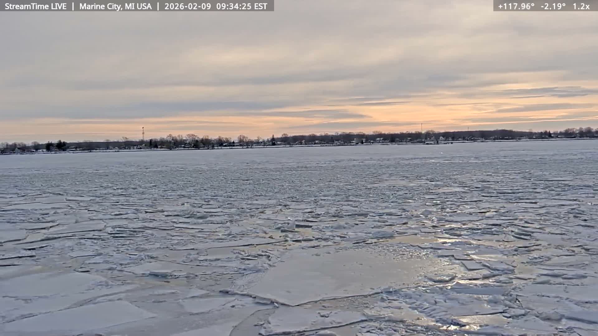 USA - Canada Border, Marine City Coast & St Clair River Live Cam - Marine City, St. Clair, Michigan, USA