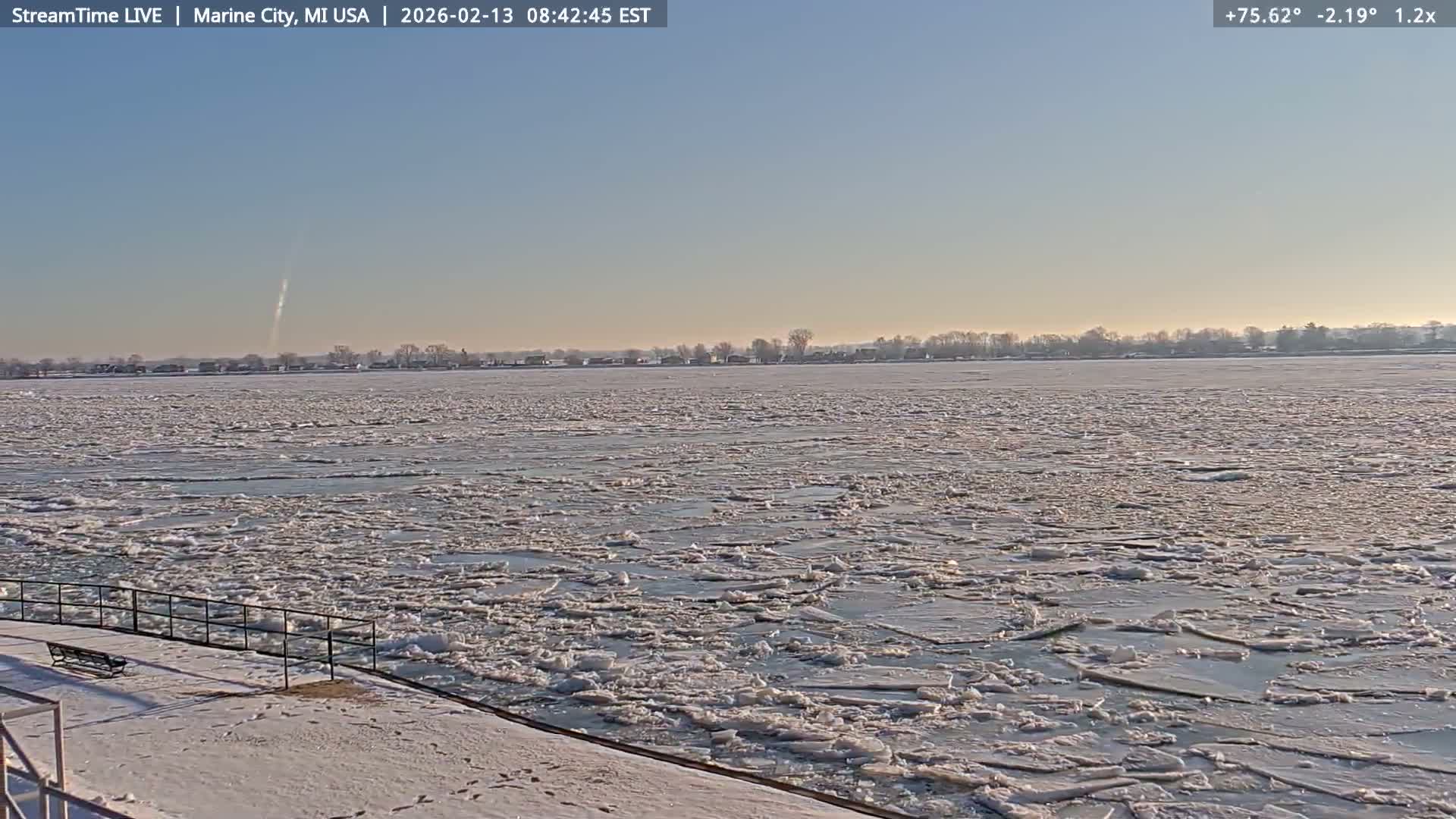 USA - Canada Border, Marine City Coast & St Clair River Live Cam - Marine City, St. Clair, Michigan, USA