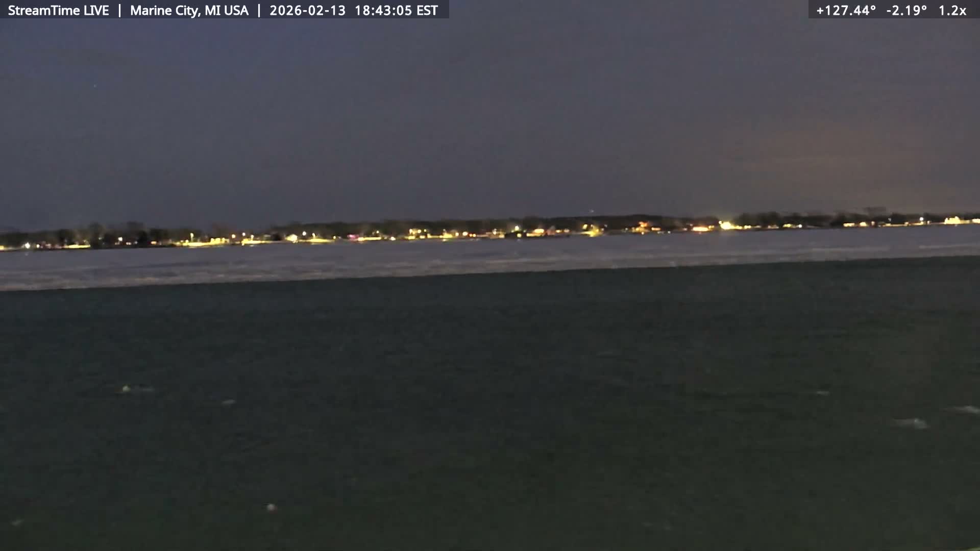 USA - Canada Border, Marine City Coast & St Clair River Live Cam - Marine City, St. Clair, Michigan, USA