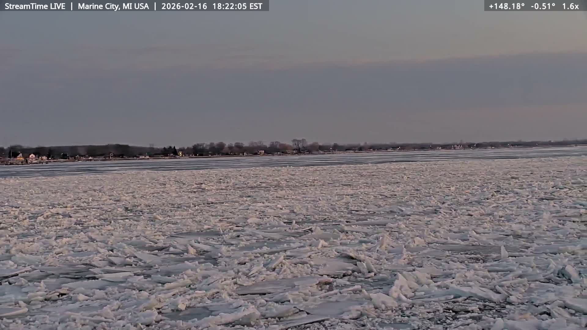 USA - Canada Border, Marine City Coast & St Clair River Live Cam - Marine City, St. Clair, Michigan, USA