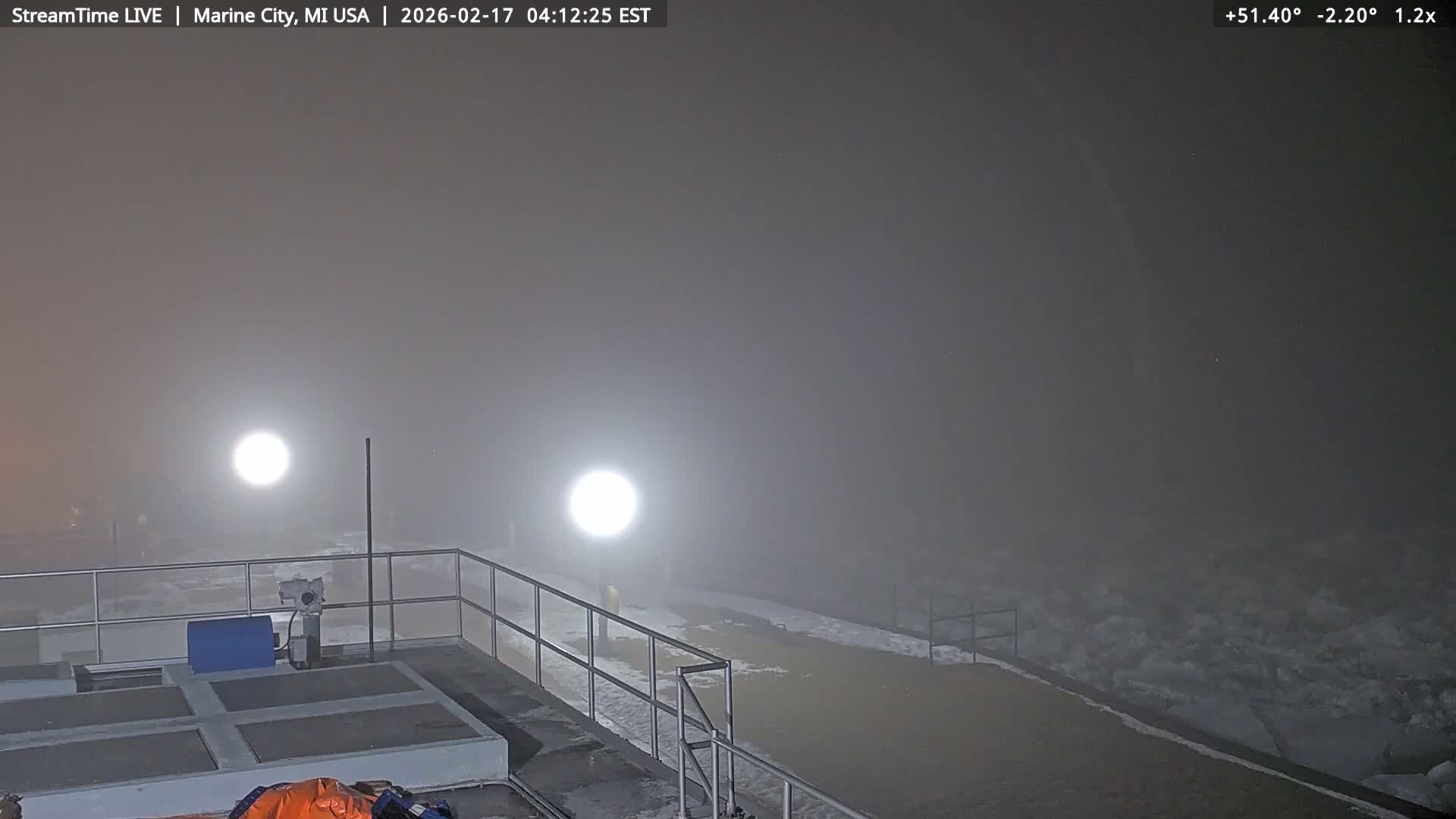 USA - Canada Border, Marine City Coast & St Clair River Live Cam - Marine City, St. Clair, Michigan, USA