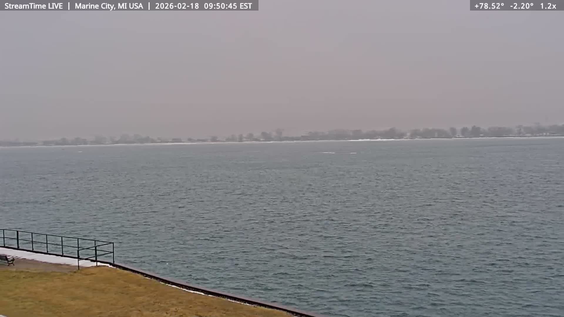 USA - Canada Border, Marine City Coast & St Clair River Live Cam - Marine City, St. Clair, Michigan, USA