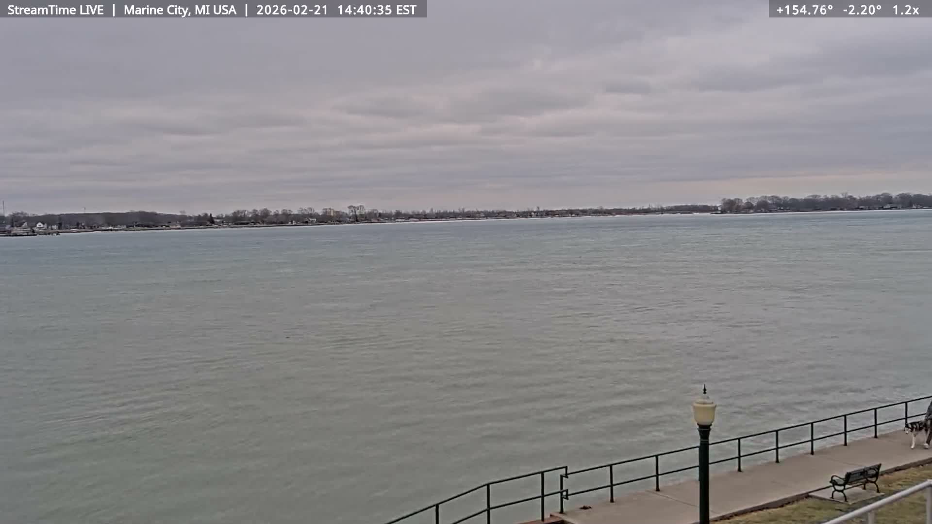 USA - Canada Border, Marine City Coast & St Clair River Live Cam - Marine City, St. Clair, Michigan, USA