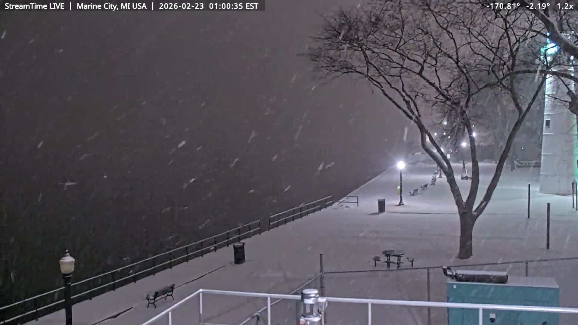 USA - Canada Border, Marine City Coast & St Clair River Live Cam - Marine City, St. Clair, Michigan, USA