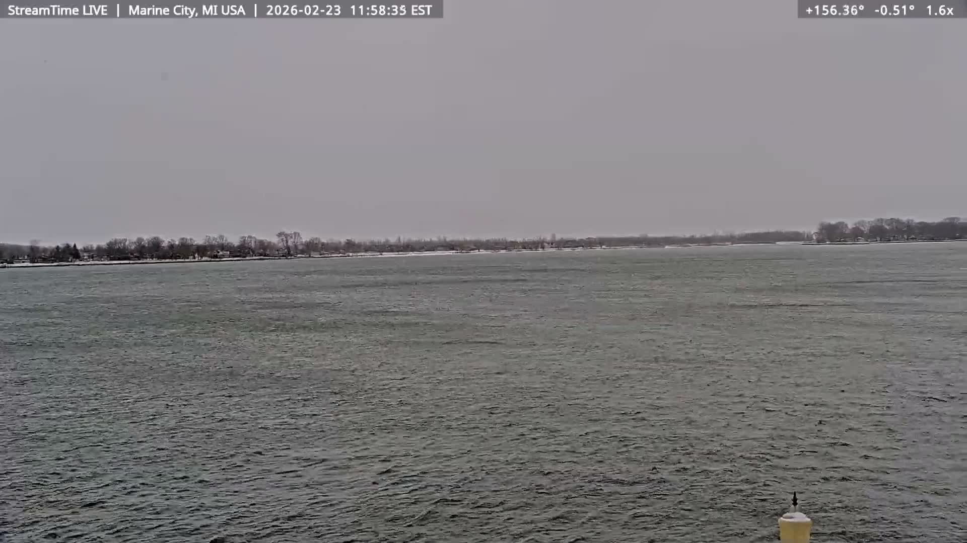 USA - Canada Border, Marine City Coast & St Clair River Live Cam - Marine City, St. Clair, Michigan, USA