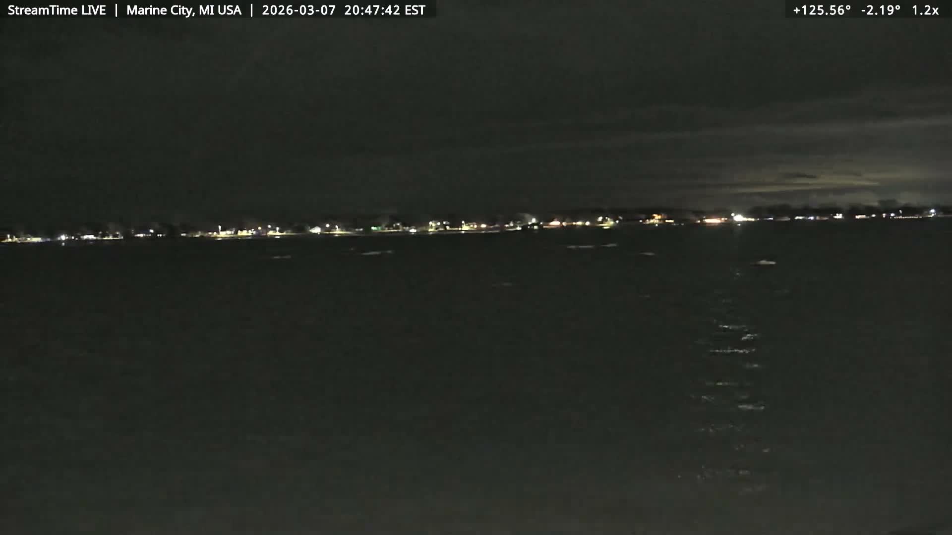 USA - Canada Border, Marine City Coast & St Clair River Live Cam - Marine City, St. Clair, Michigan, USA