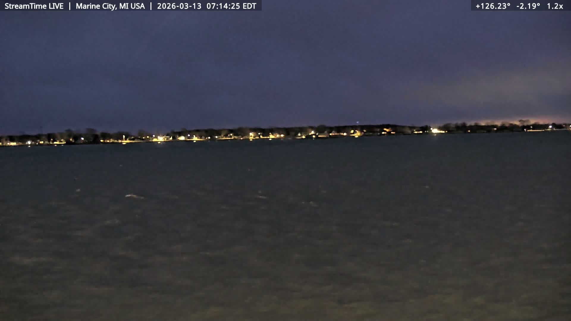 USA - Canada Border, Marine City Coast & St Clair River Live Cam - Marine City, St. Clair, Michigan, USA