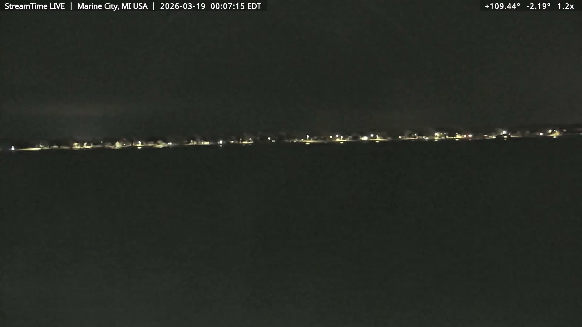 USA - Canada Border, Marine City Coast & St Clair River Live Cam - Marine City, St. Clair, Michigan, USA