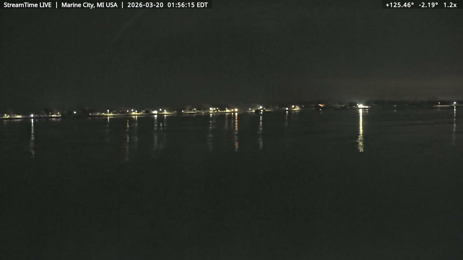 USA - Canada Border, Marine City Coast & St Clair River Live Cam - Marine City, St. Clair, Michigan, USA