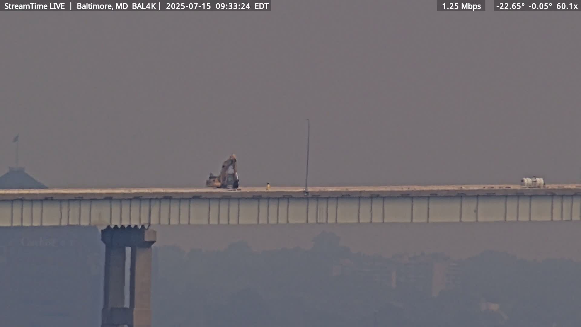 Port of Baltimore, Francis Scott Key Bridge, & Dundalk Marine Terminal & Patapsco River View from Fort Smallwood Park Live Cam - Pasadena, Anne Arundel, Maryland, USA