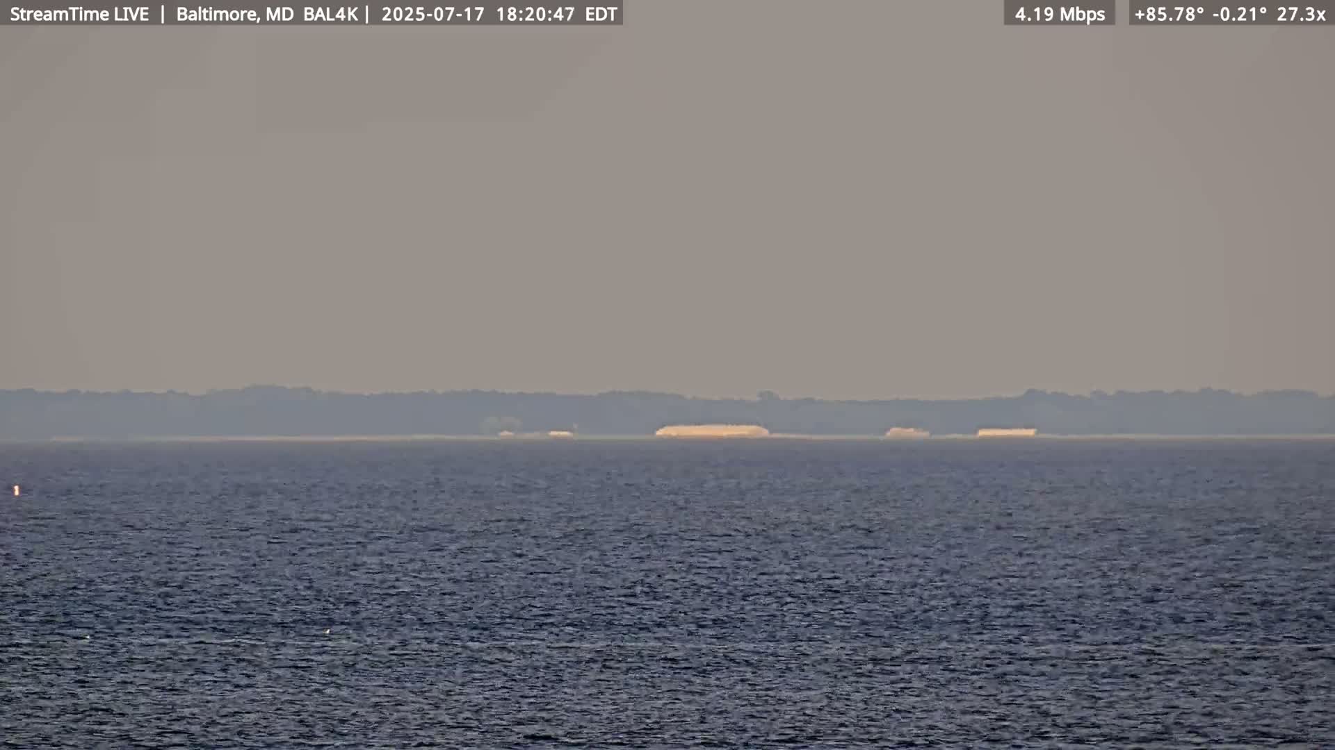 Port of Baltimore, Francis Scott Key Bridge, & Dundalk Marine Terminal & Patapsco River View from Fort Smallwood Park Live Cam - Pasadena, Anne Arundel, Maryland, USA