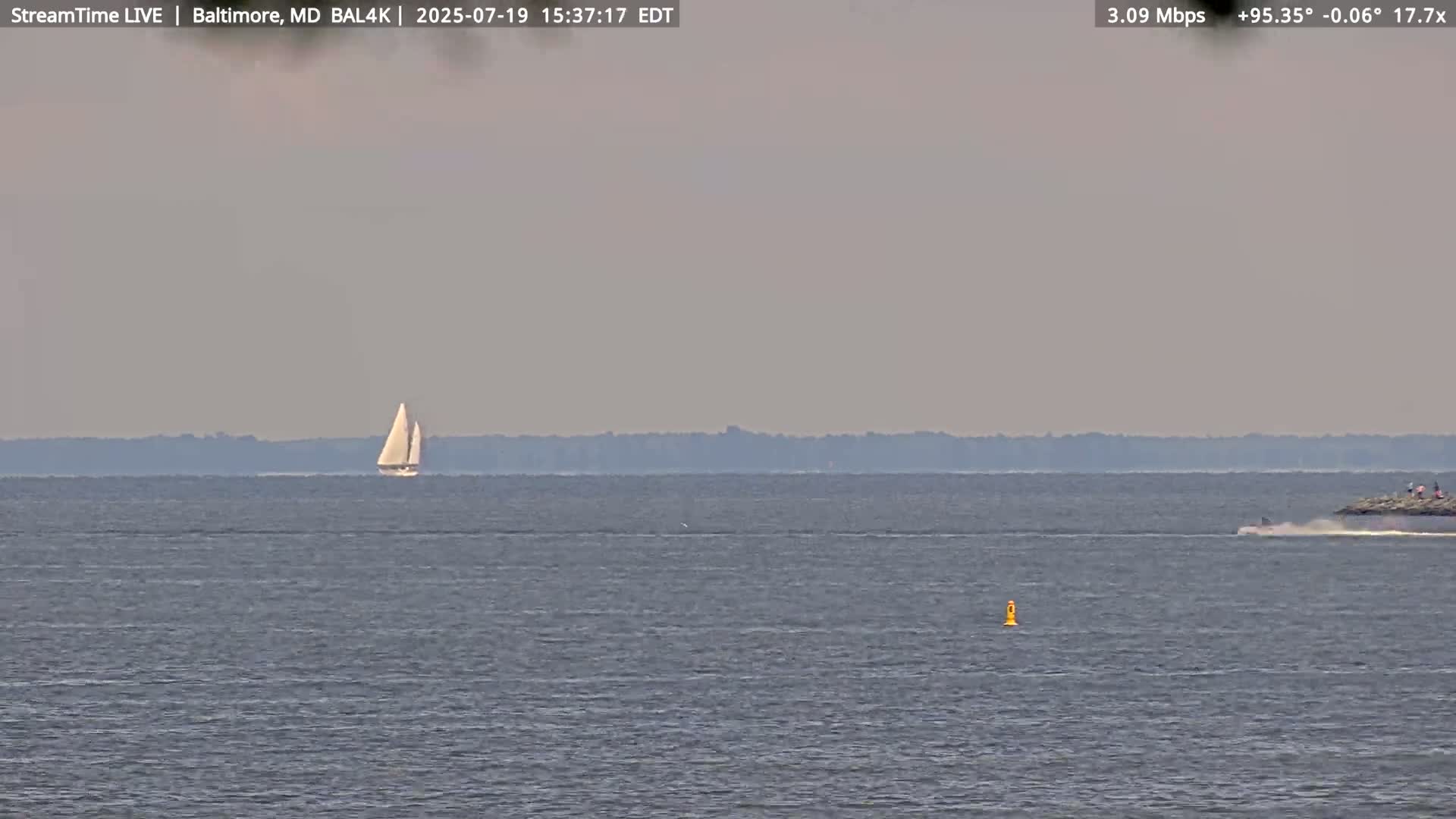 Port of Baltimore, Francis Scott Key Bridge, & Dundalk Marine Terminal & Patapsco River View from Fort Smallwood Park Live Cam - Pasadena, Anne Arundel, Maryland, USA