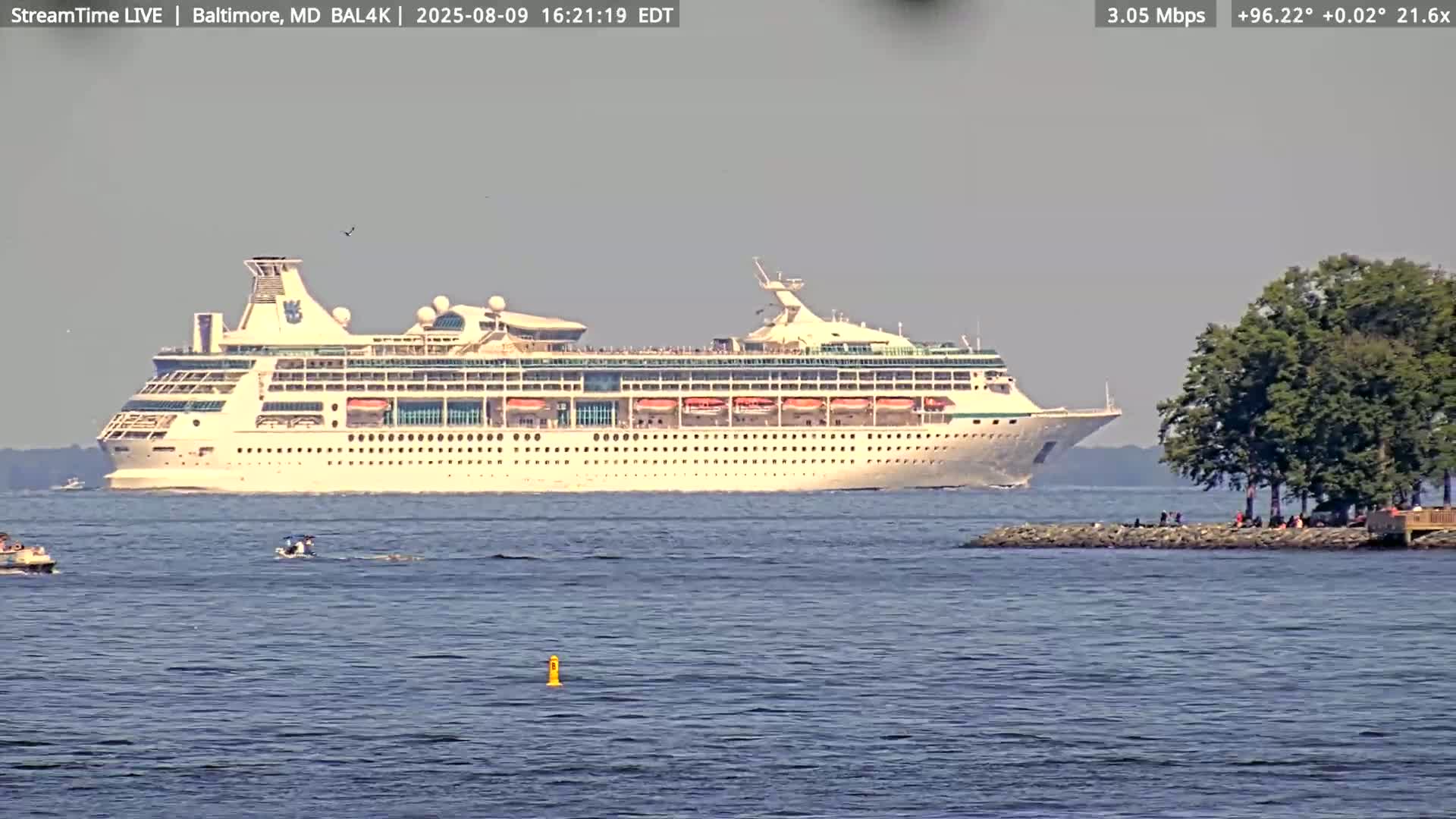 Port of Baltimore, Francis Scott Key Bridge, & Dundalk Marine Terminal & Patapsco River View from Fort Smallwood Park Live Cam - Pasadena, Anne Arundel, Maryland, USA