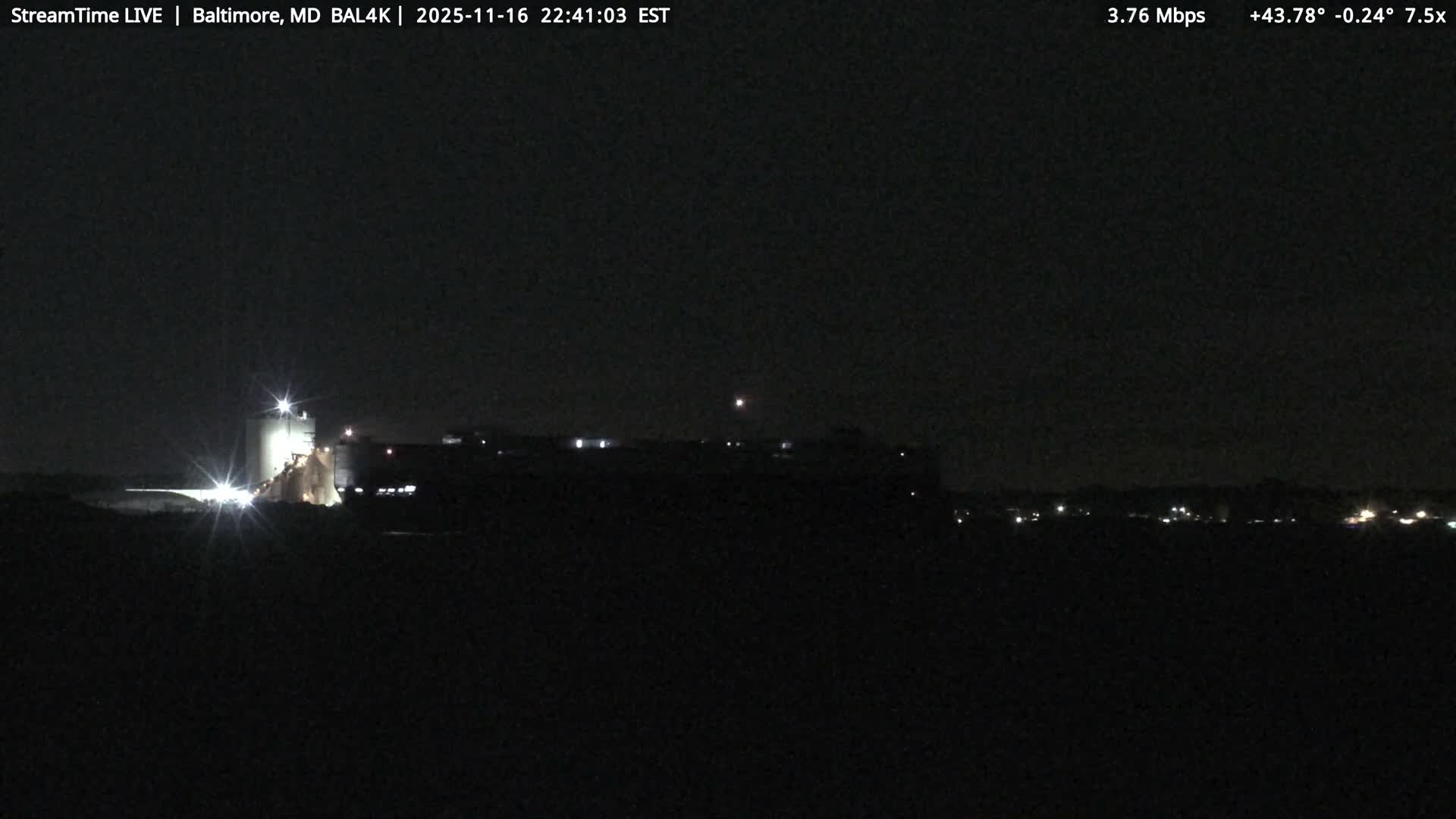 Port of Baltimore, Francis Scott Key Bridge, & Dundalk Marine Terminal & Patapsco River View from Fort Smallwood Park Live Cam - Pasadena, Anne Arundel, Maryland, USA