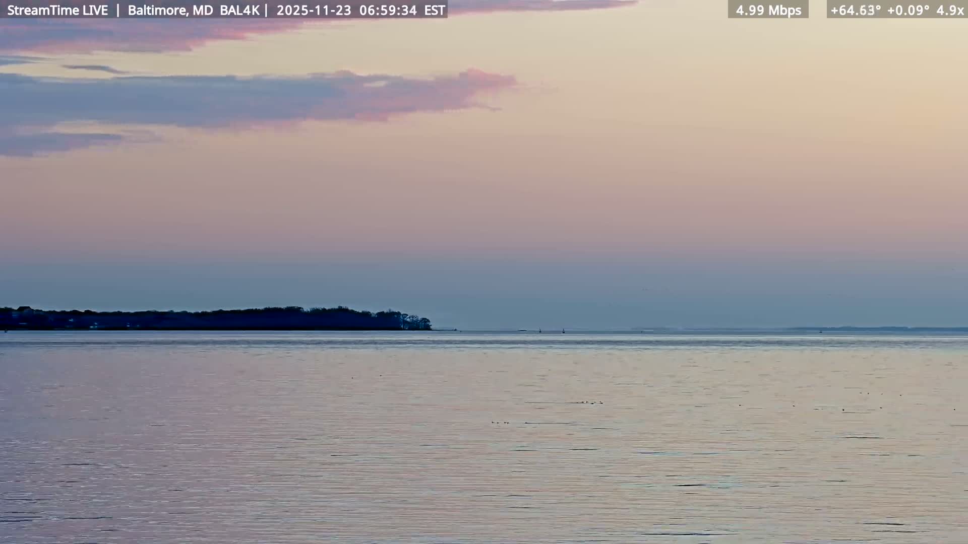 Port of Baltimore, Francis Scott Key Bridge, & Dundalk Marine Terminal & Patapsco River View from Fort Smallwood Park Live Cam - Pasadena, Anne Arundel, Maryland, USA