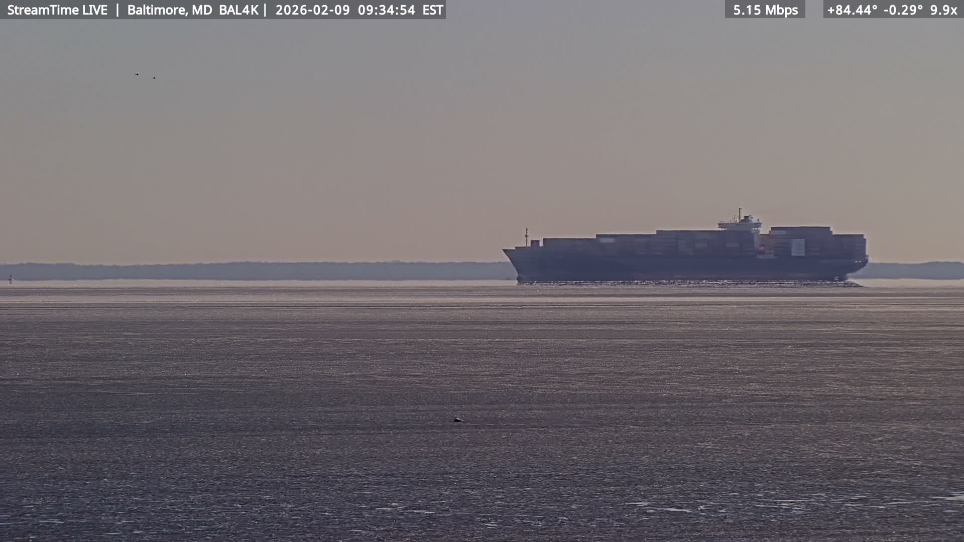 Port of Baltimore, Francis Scott Key Bridge, & Dundalk Marine Terminal & Patapsco River View from Fort Smallwood Park Live Cam - Pasadena, Anne Arundel, Maryland, USA