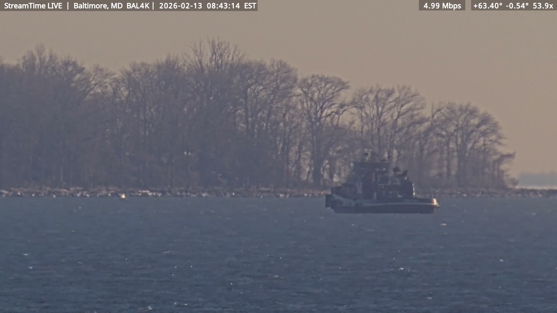 Port of Baltimore, Francis Scott Key Bridge, & Dundalk Marine Terminal & Patapsco River View from Fort Smallwood Park Live Cam - Pasadena, Anne Arundel, Maryland, USA