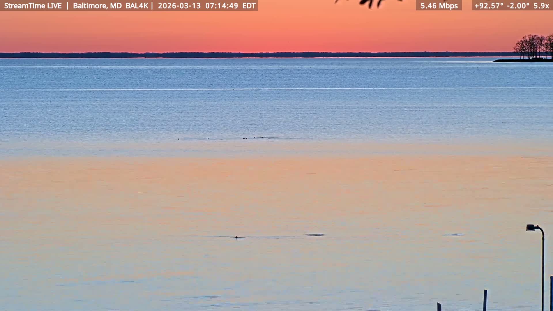 Port of Baltimore, Francis Scott Key Bridge, & Dundalk Marine Terminal & Patapsco River View from Fort Smallwood Park Live Cam - Pasadena, Anne Arundel, Maryland, USA